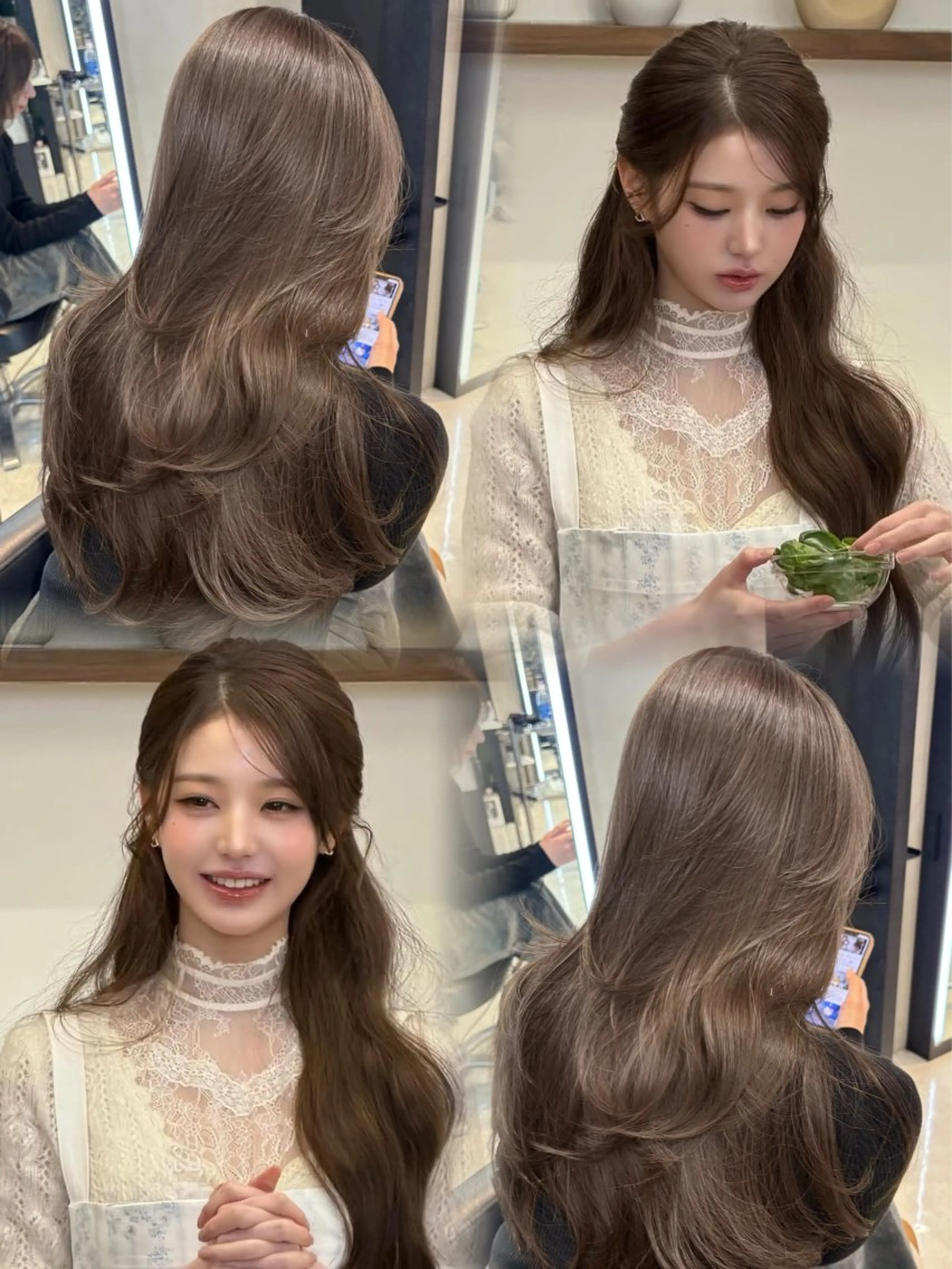 ロング カラー ヘアカラー トリートメント 韓国×ワンホン 艶カラー/ハヅキ🎀のヘアスタイル