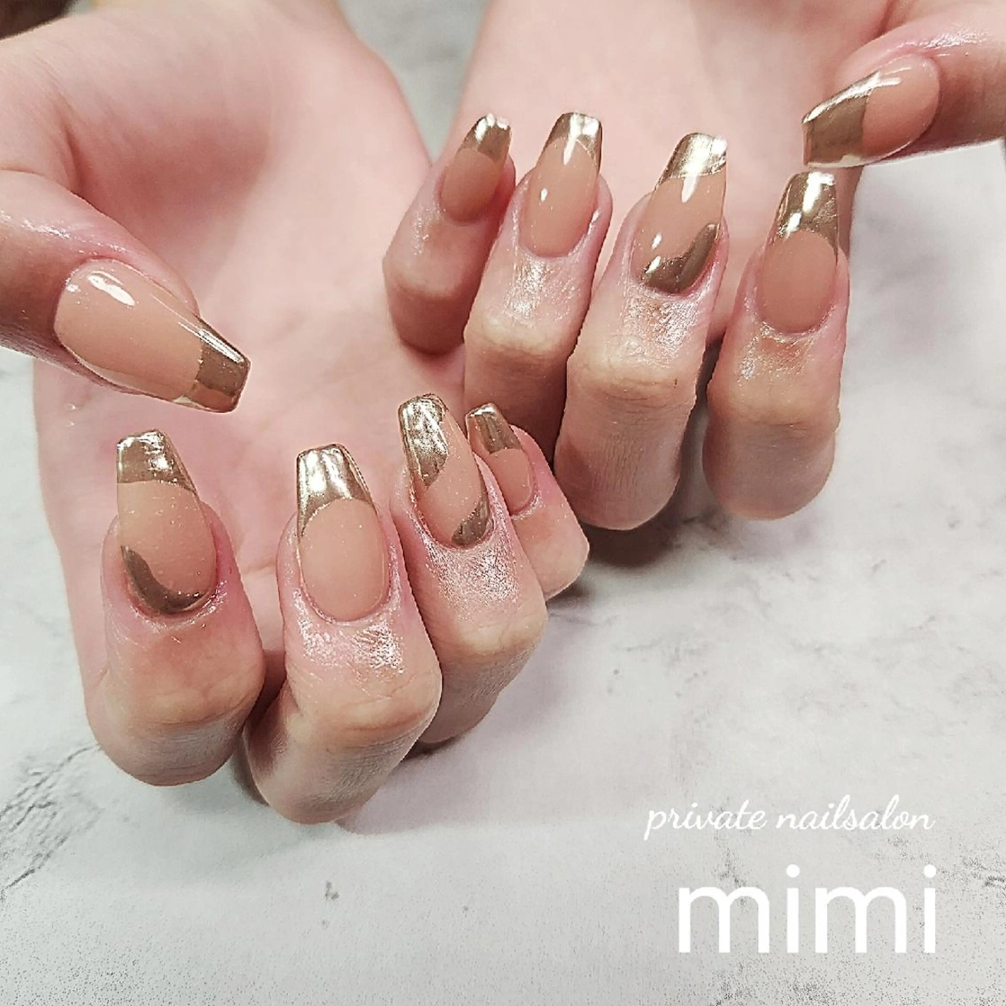 ネイル ミラーネイル ニュアンスネイル ハンドネイル 博多ネイル ｍｉｍｉのネイルデザイン