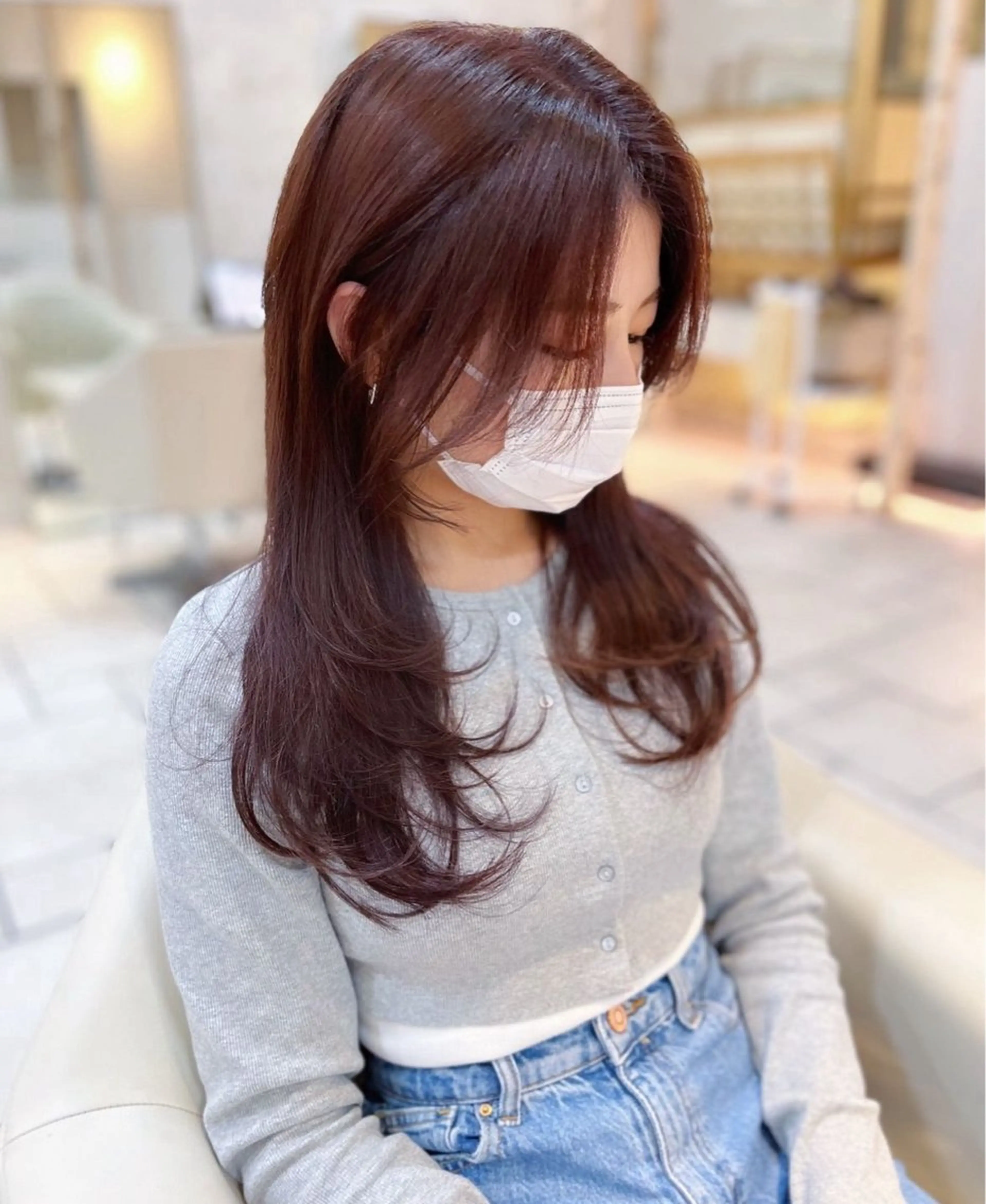 ロング ヘアアレンジ 顔周りカット 大月 夏歩のヘアスタイル