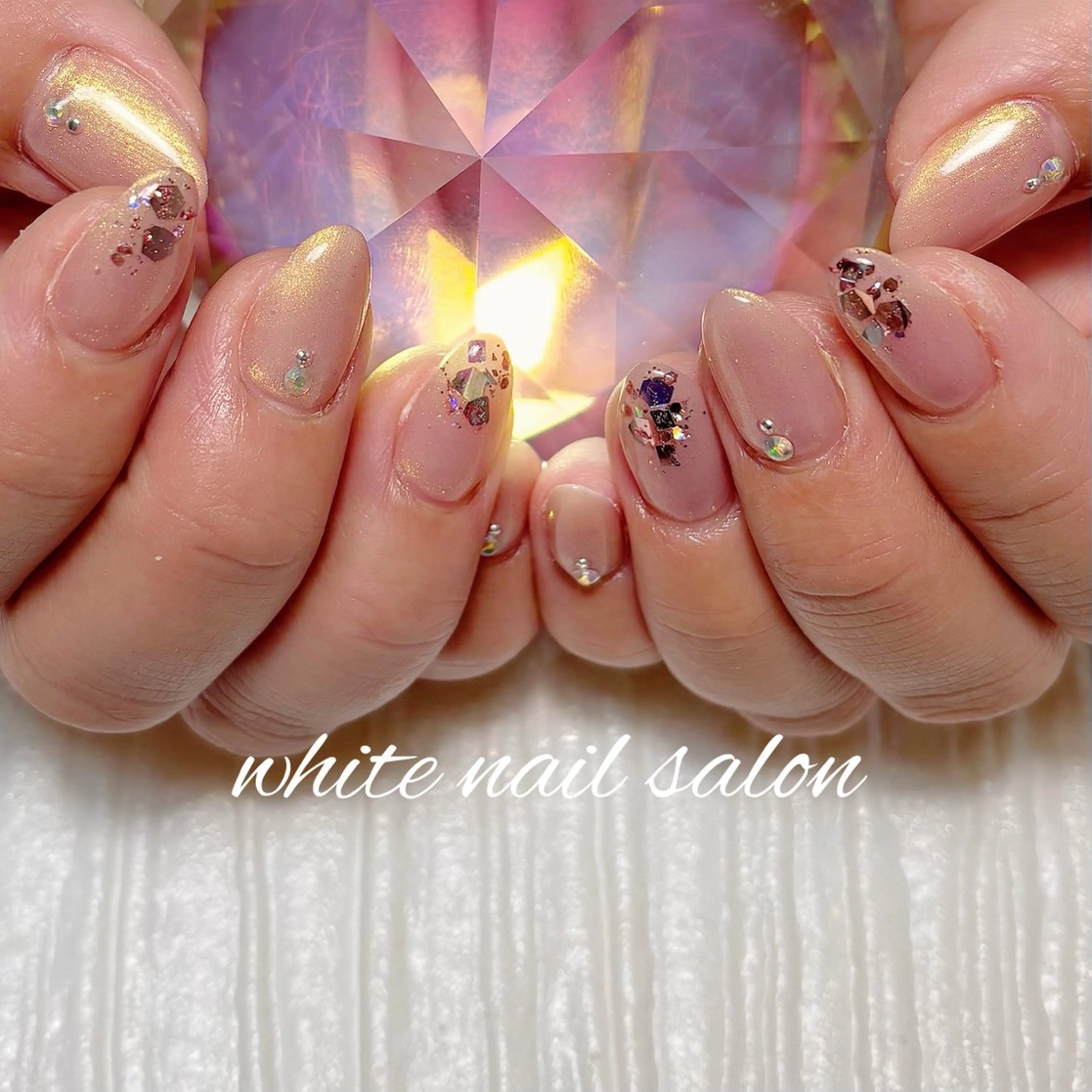 ネイル フットネイル ラメ(グリッター) ハンドネイル white nail salonのネイルデザイン