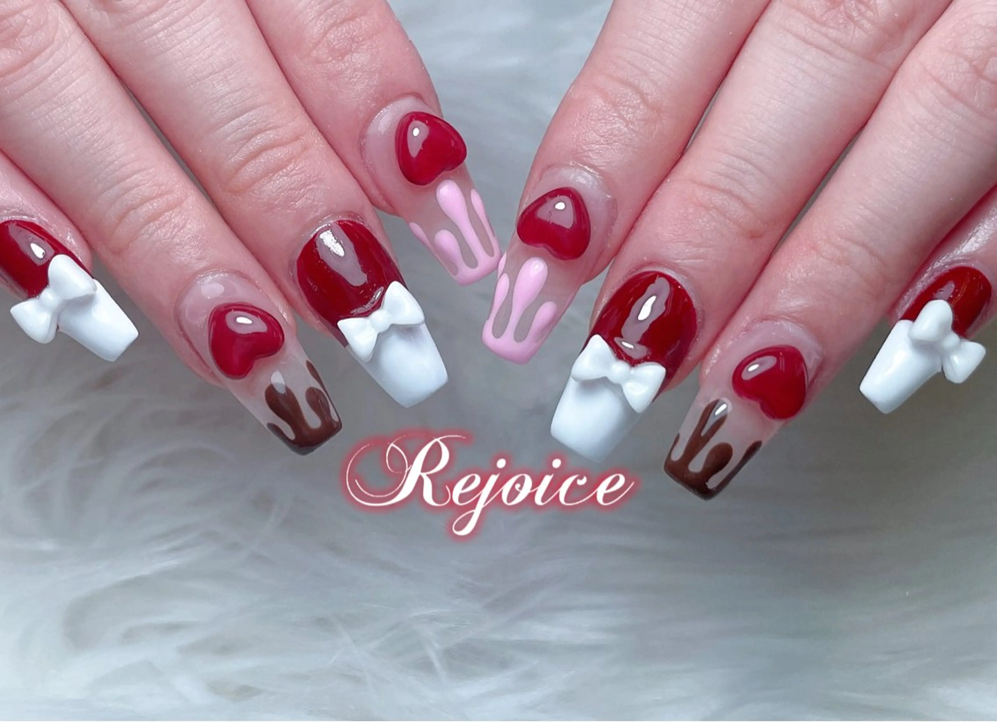 ネイル ハート ハンドネイル ネイルサロン リジョイス 渋谷店のネイルデザイン