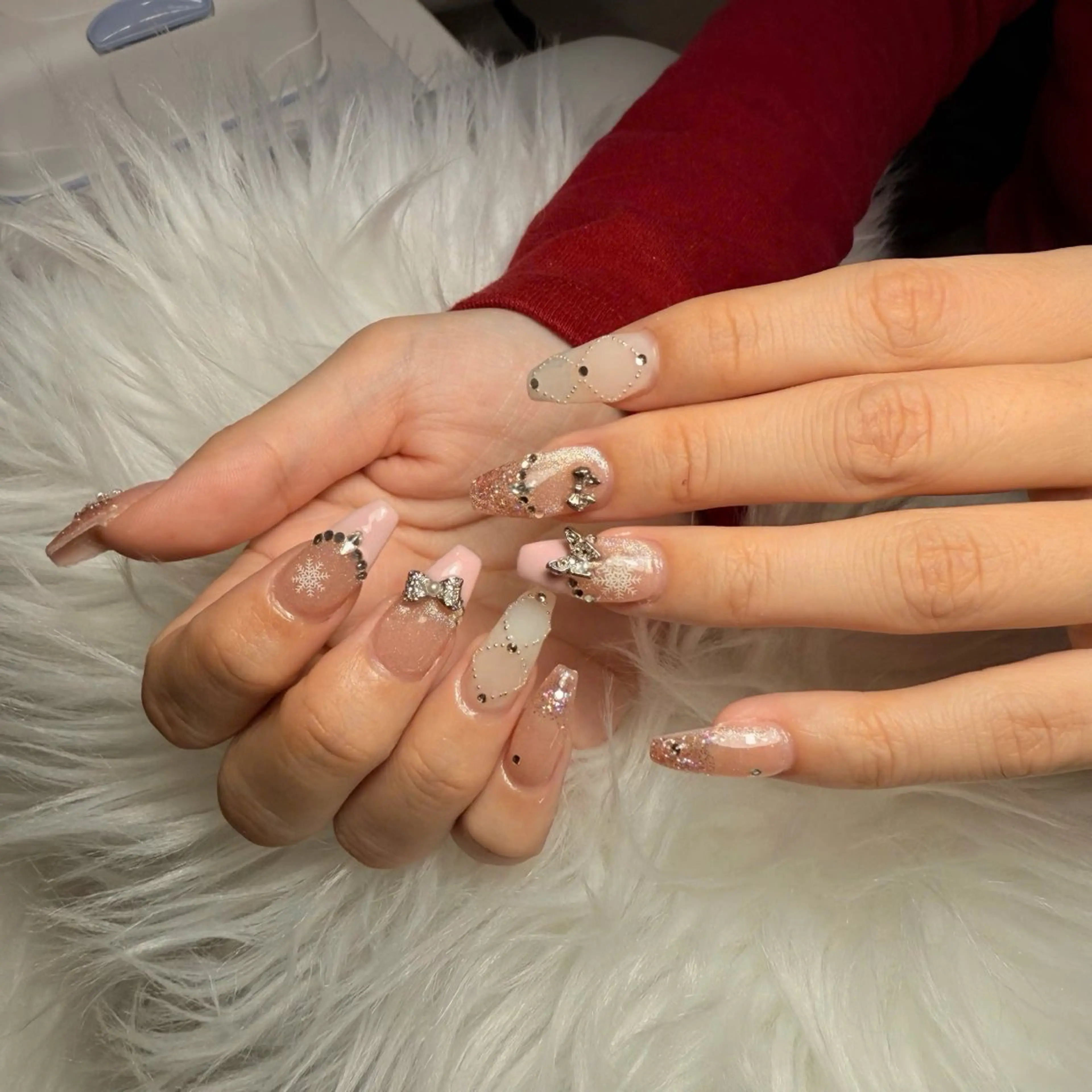 ネイル フレンチネイル キラキラネイル マグネットネイル ミラーネイル ニュアンスネイル MeiMei Nail モデル募集のネイルデザイン