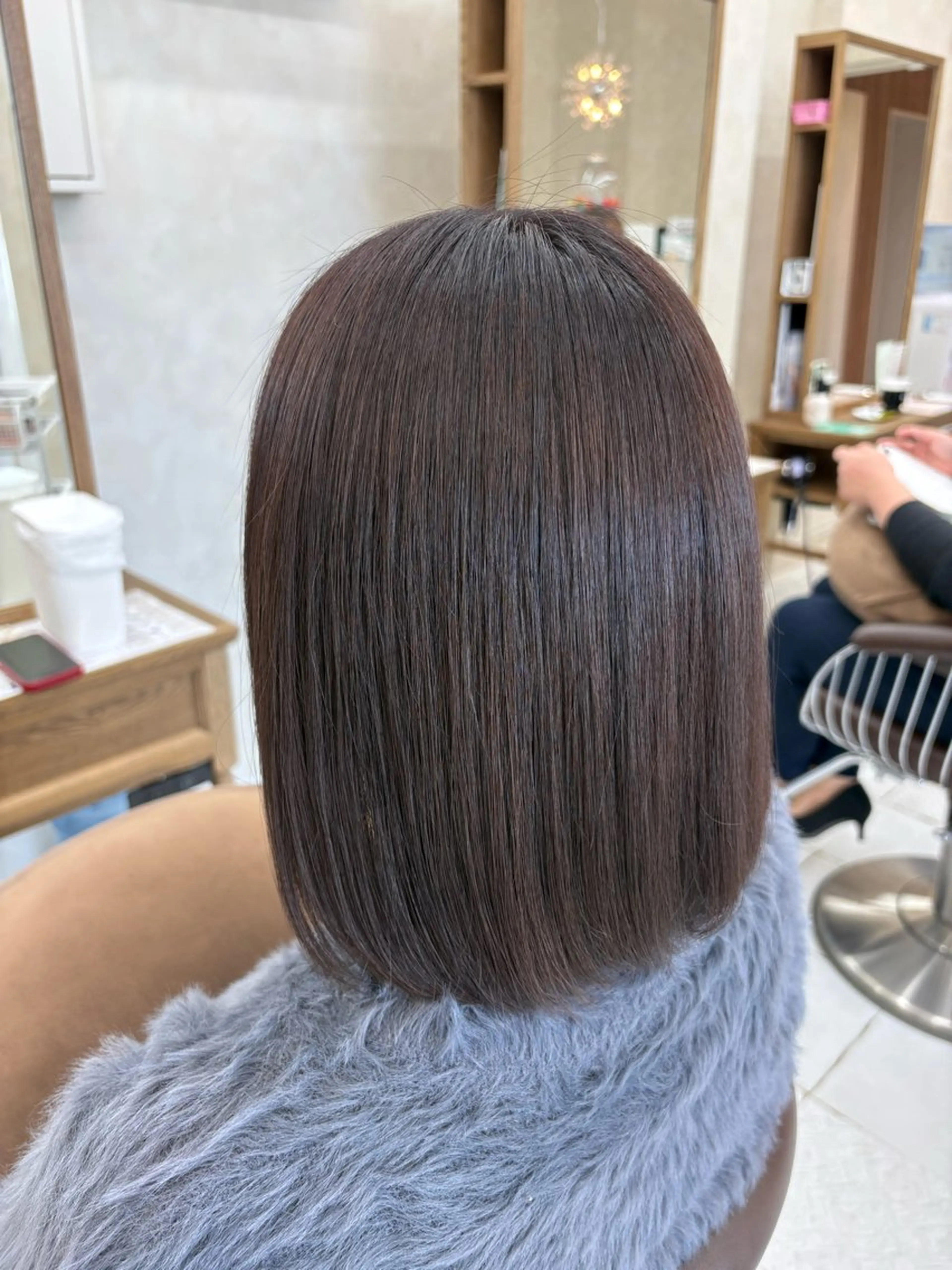 ミディアム 外人風ハイライト/ 艶カラーのヘアスタイル