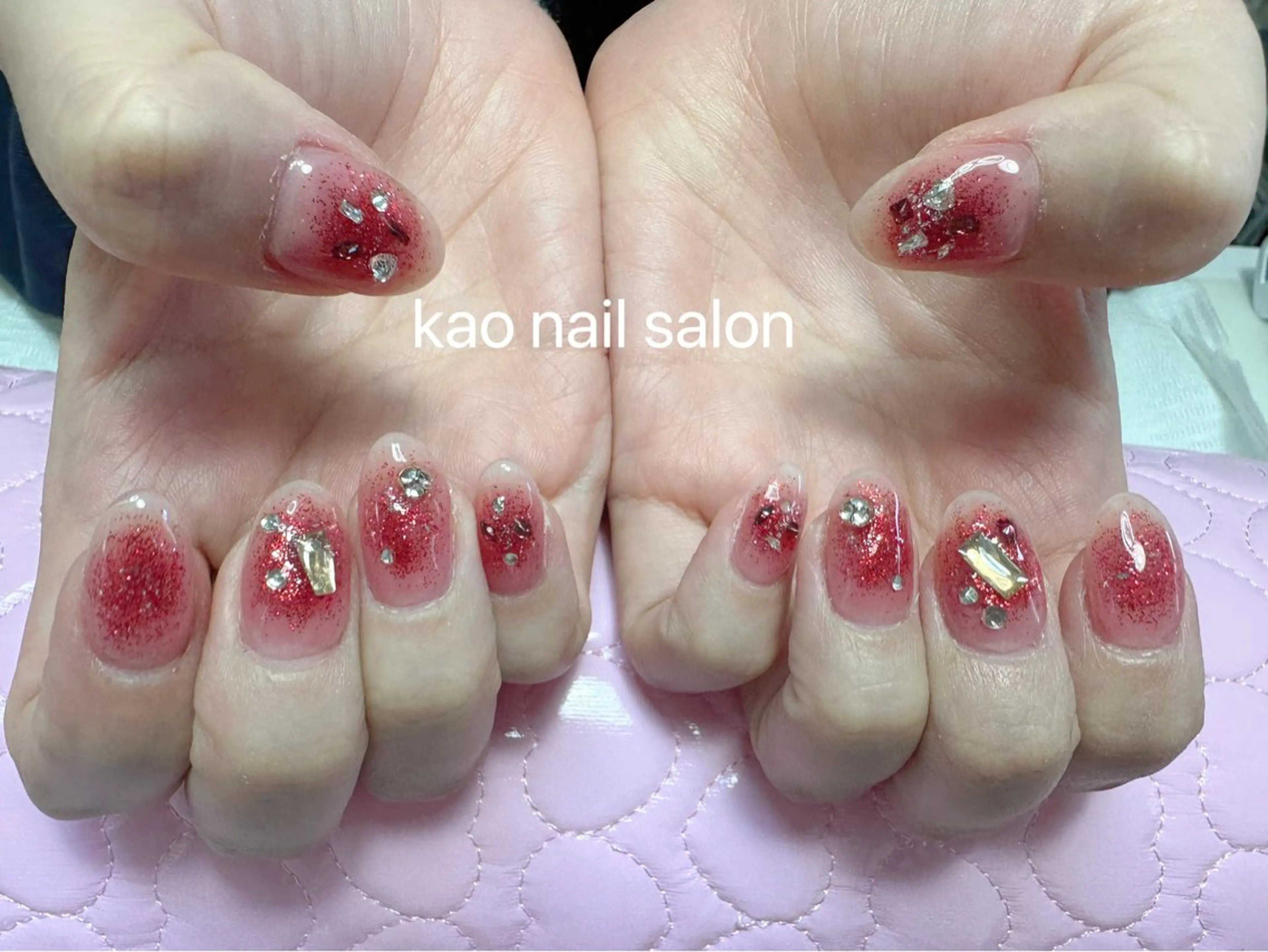 ネイル チークネイル 長さ出し フレンチネイル ジェルネイル ガラスフレンチ ハンドネイル kao nail マグネット/長さだしのネイルデザイン