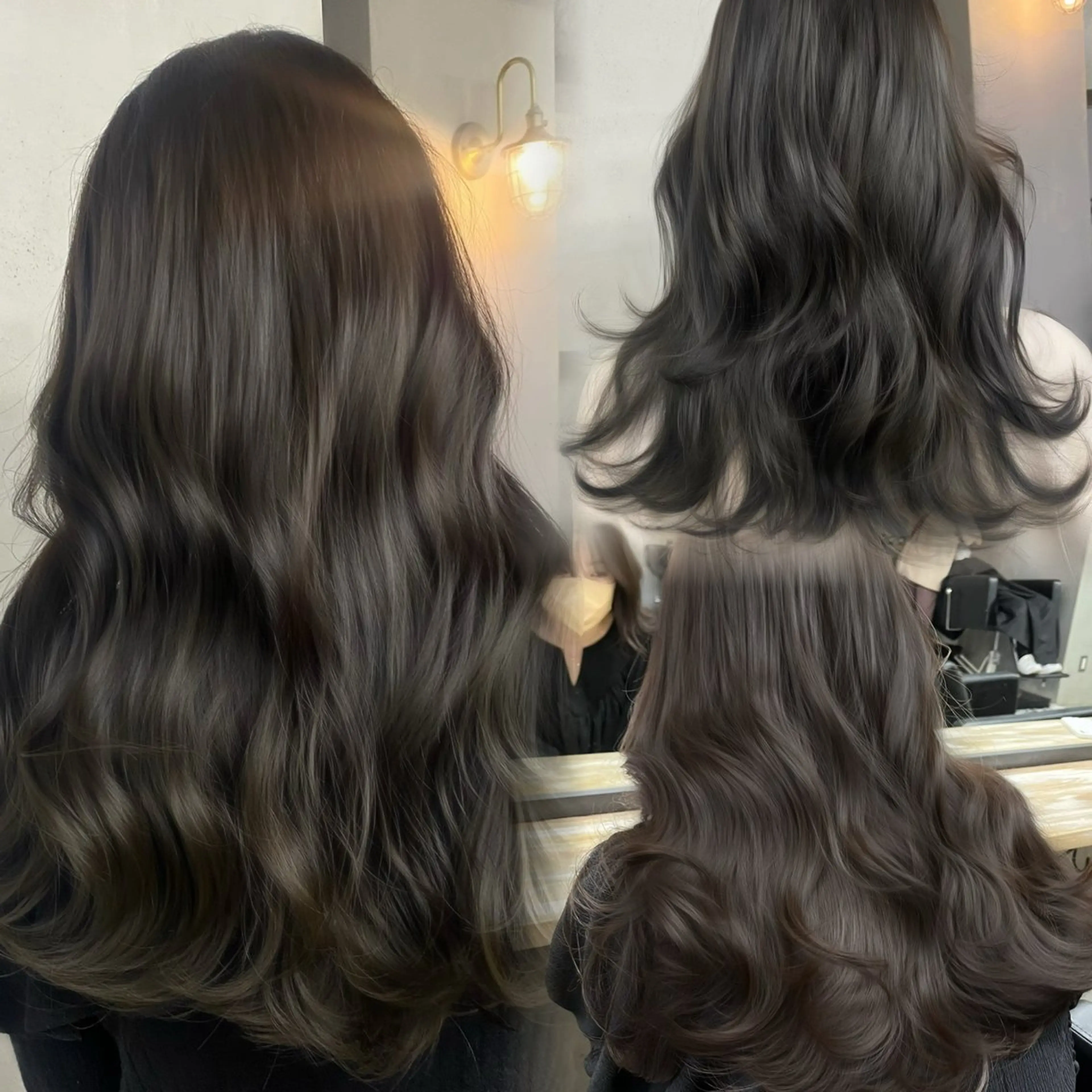 ロング カラー カット ヘアカラー トリートメント ヘアセット 新宿/韓国ヘア/ 髪質改善ストレートのヘアスタイル