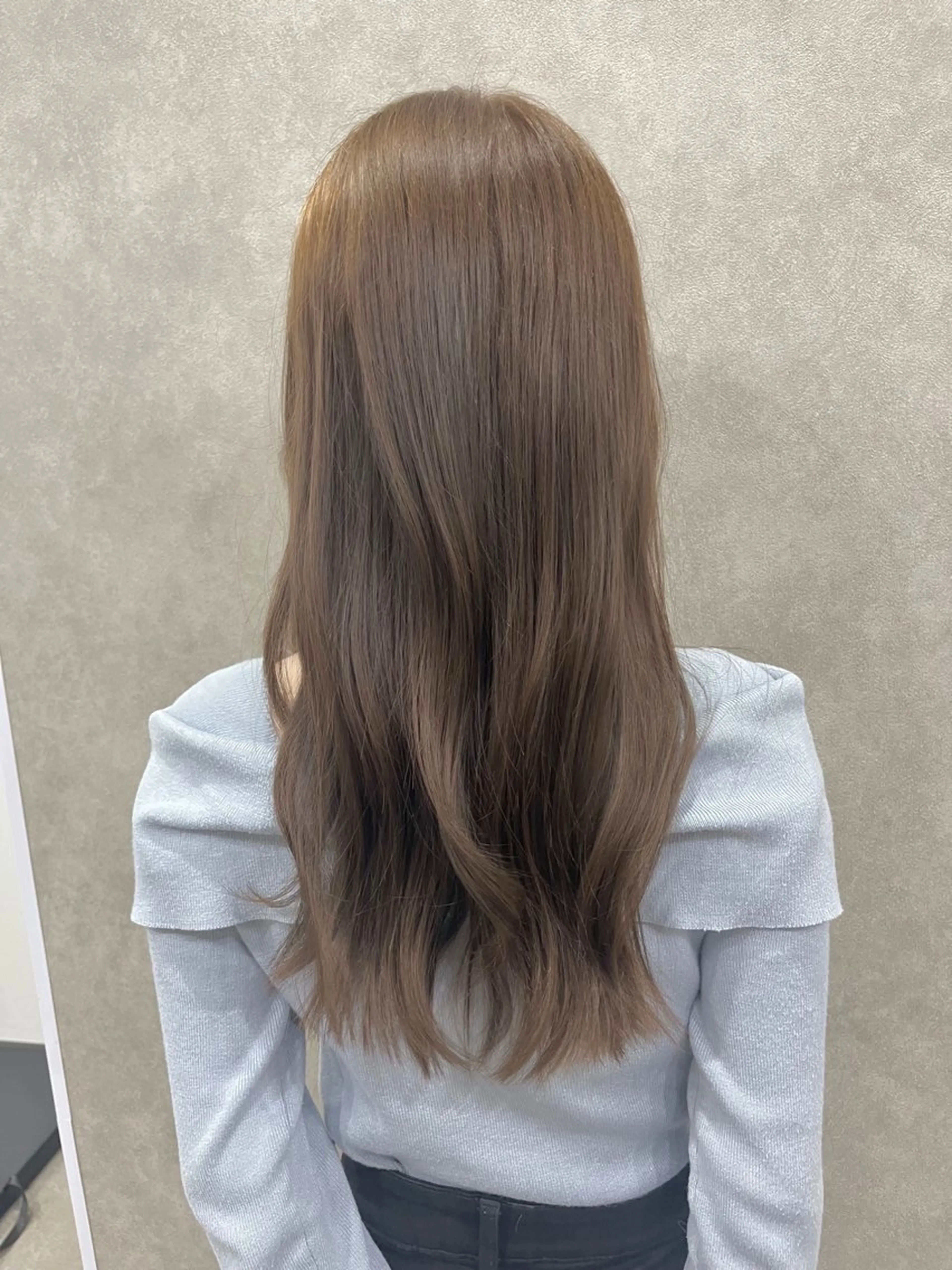セミロング カラー アッシュ ベージュカラー 縮毛矯正 ヘアカラー 透明感カラー/ ブリーチ無し/RYOのヘアスタイル