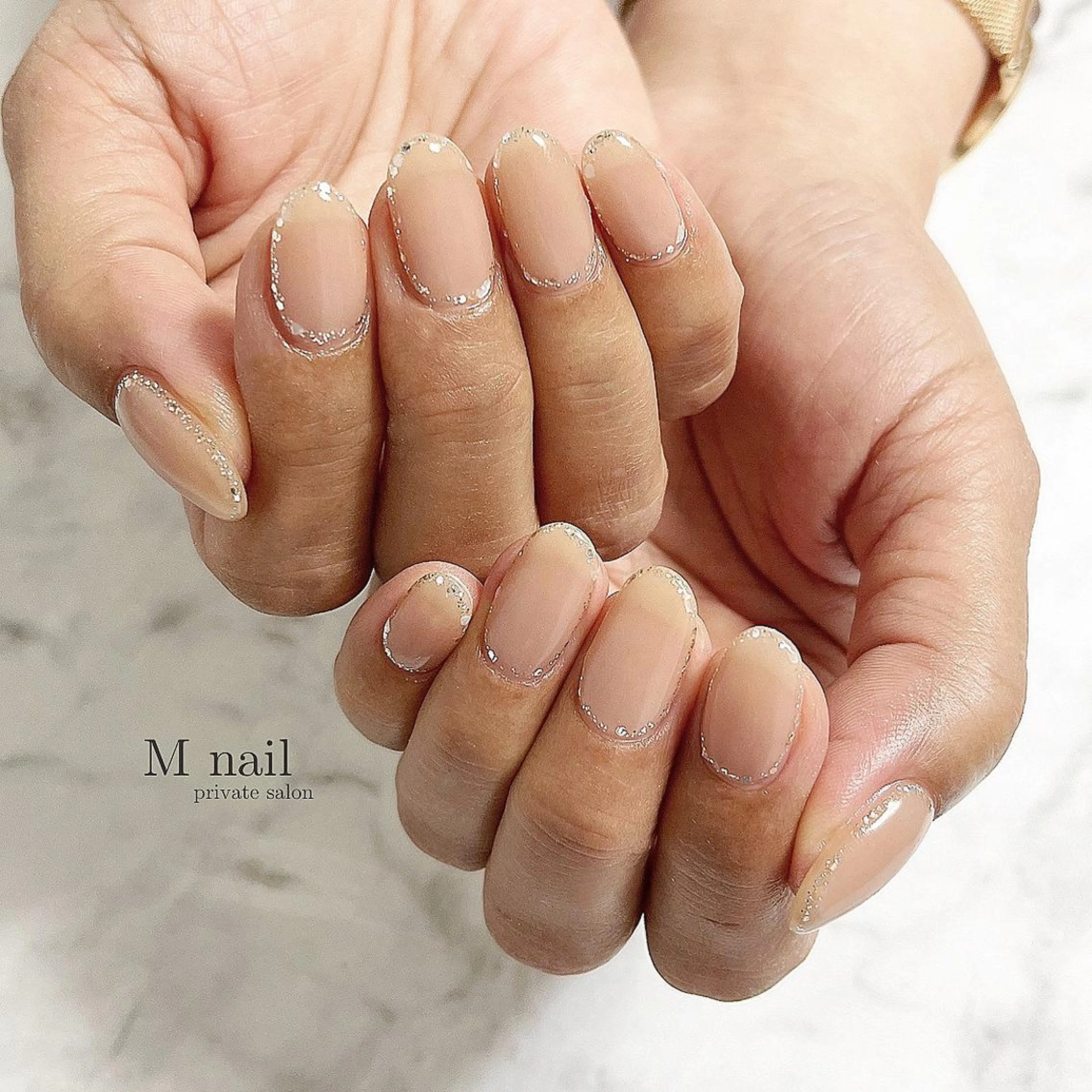 ネイル ラメ(グリッター) ハンドネイル M　nail所属・M nailのネイルデザイン