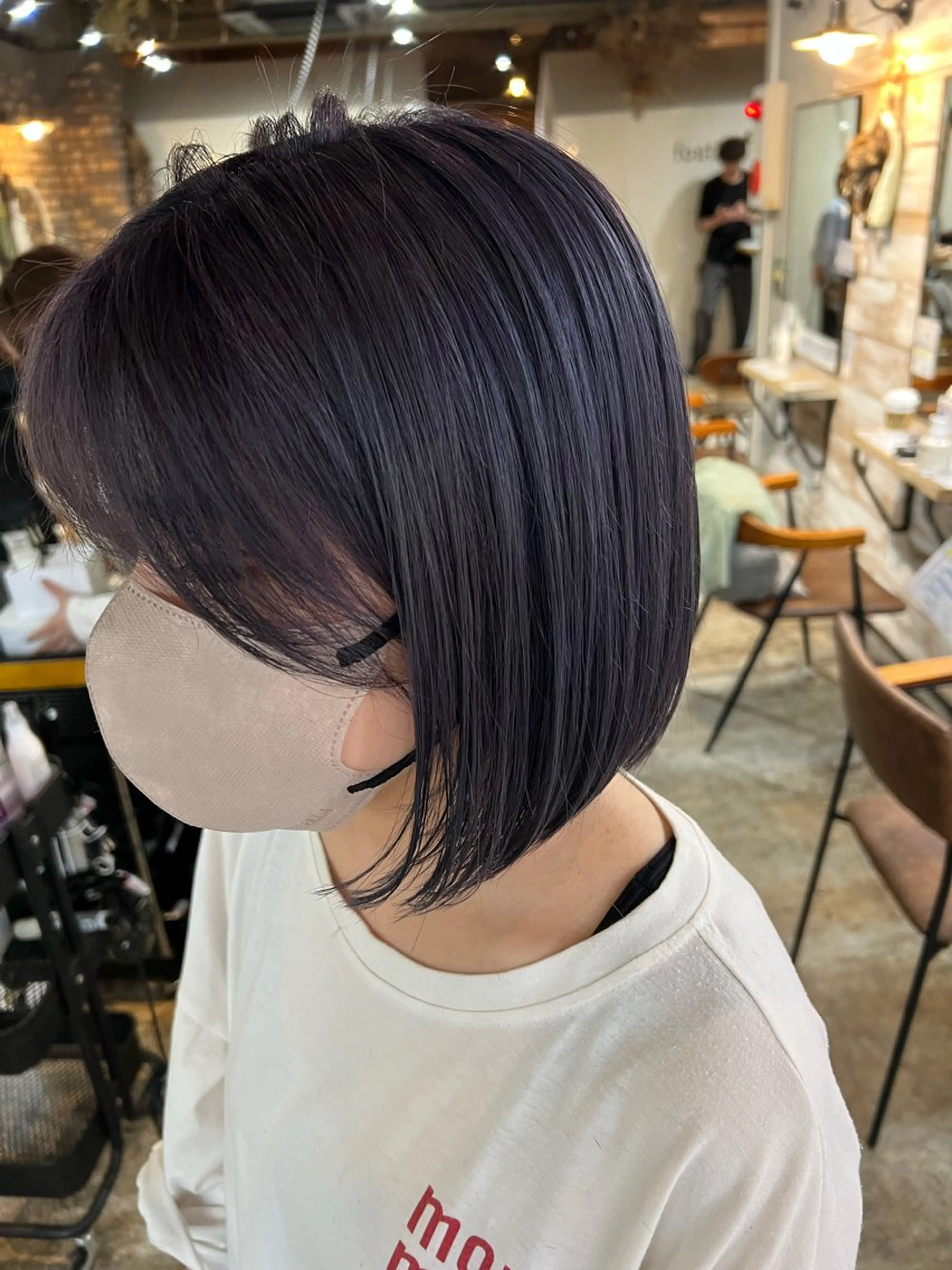 ミディアム カラー カット パーマ ツキノキ ミナのヘアスタイル