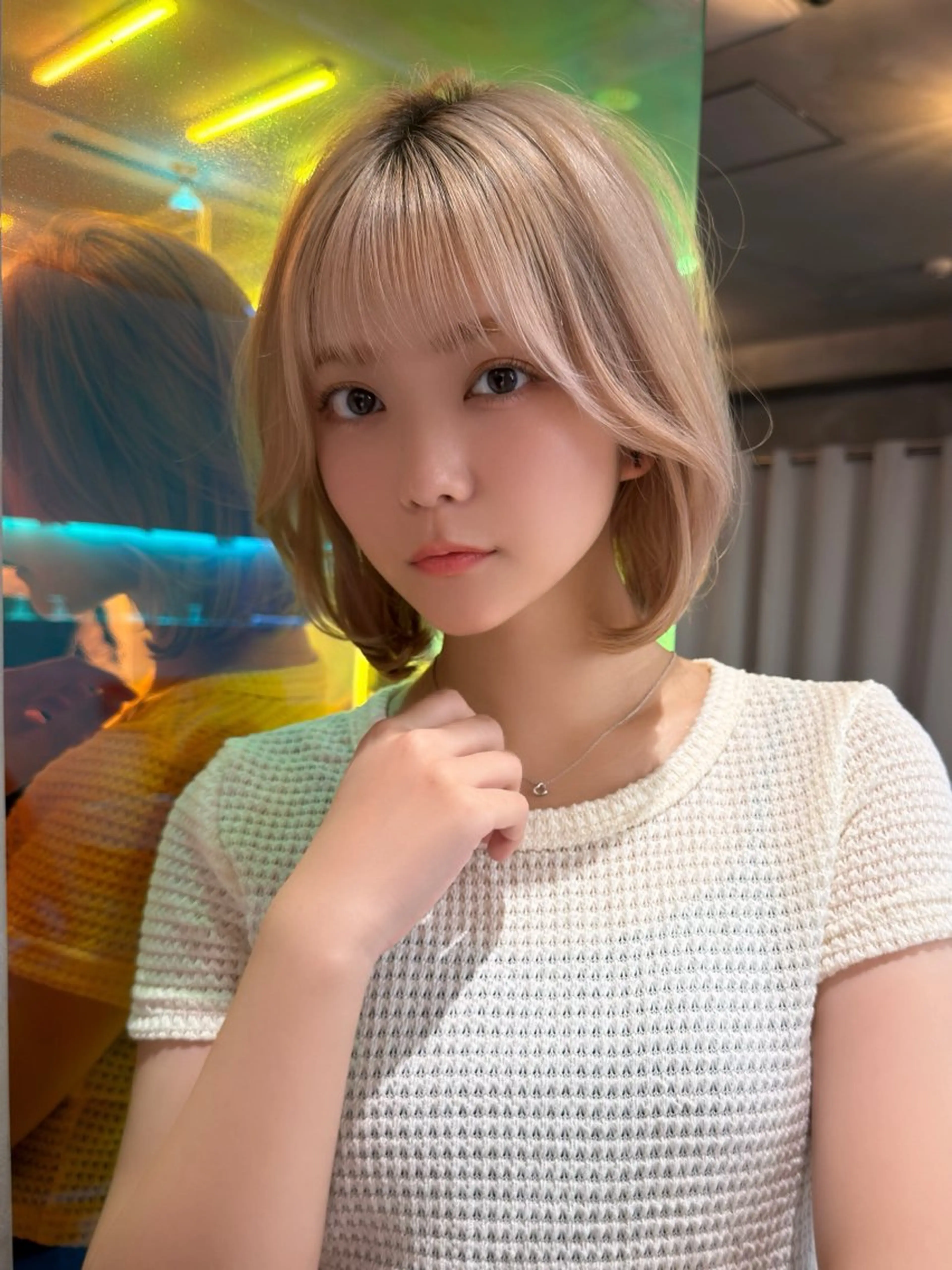 ミディアム カラー 透明感カラー ハイトーンカラー ボブ 小顔カット カット ヘアカラー トリートメント 🍀小川大輔🍀 ボブ/ブリーチ🥇のヘアスタイル