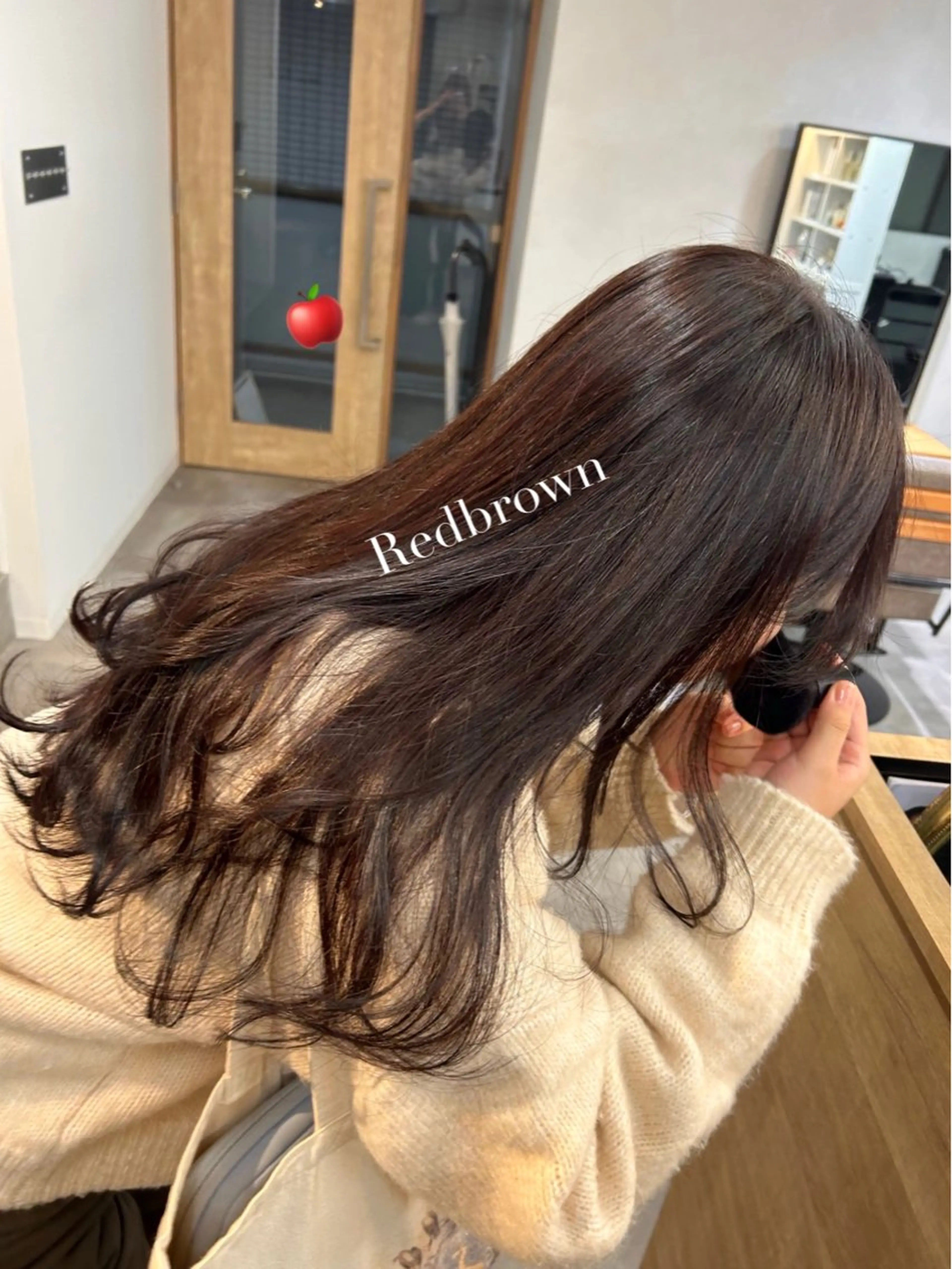 ロング カラー レッドカラー カット ヘアカラー 暖色･似合わせカラー (廣石沙英🎀)のヘアスタイル