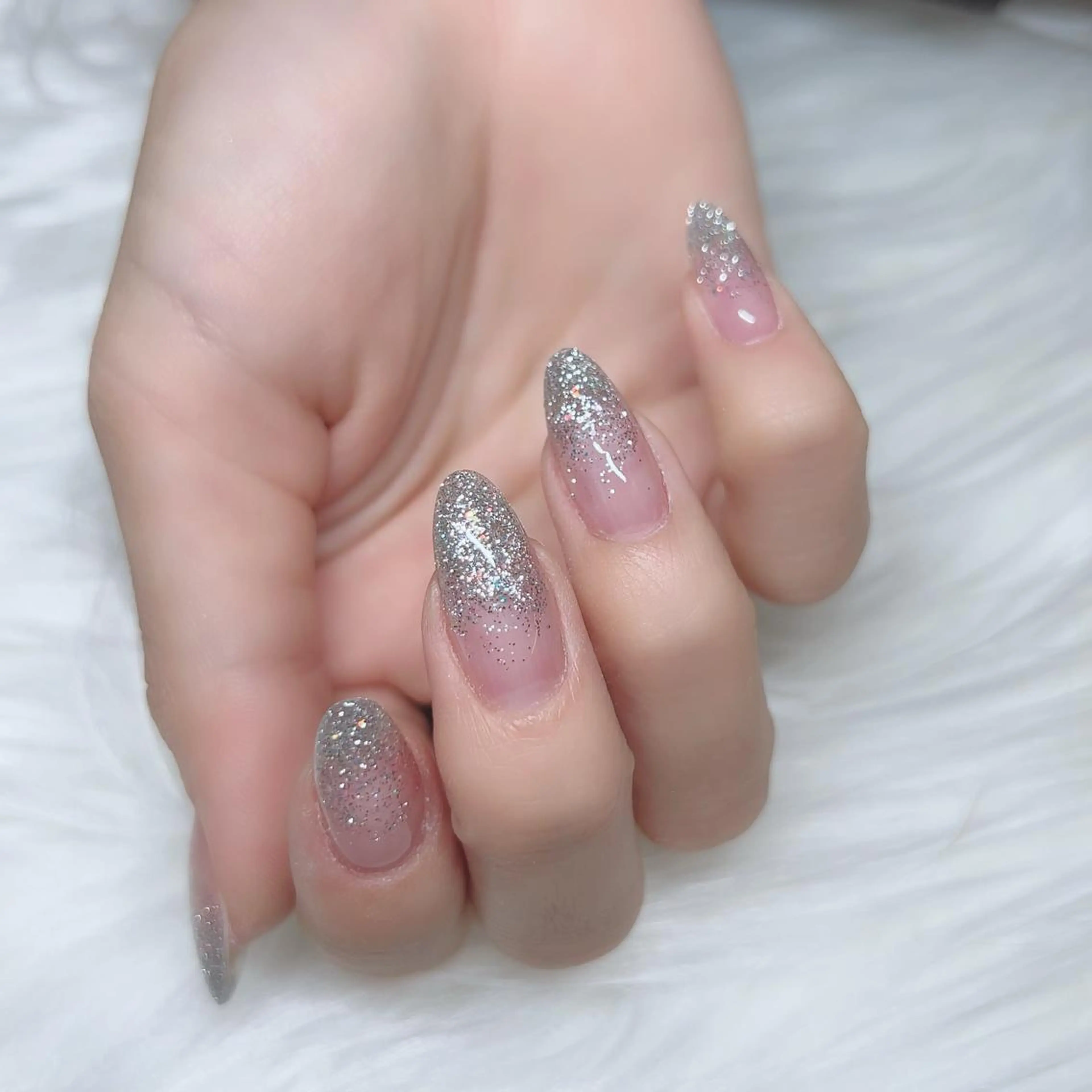 ネイル ラメ(グリッター) ラメグラデーション スカルプネイル CRéA　-private nailsalon-所属・CReA nailのネイルデザイン