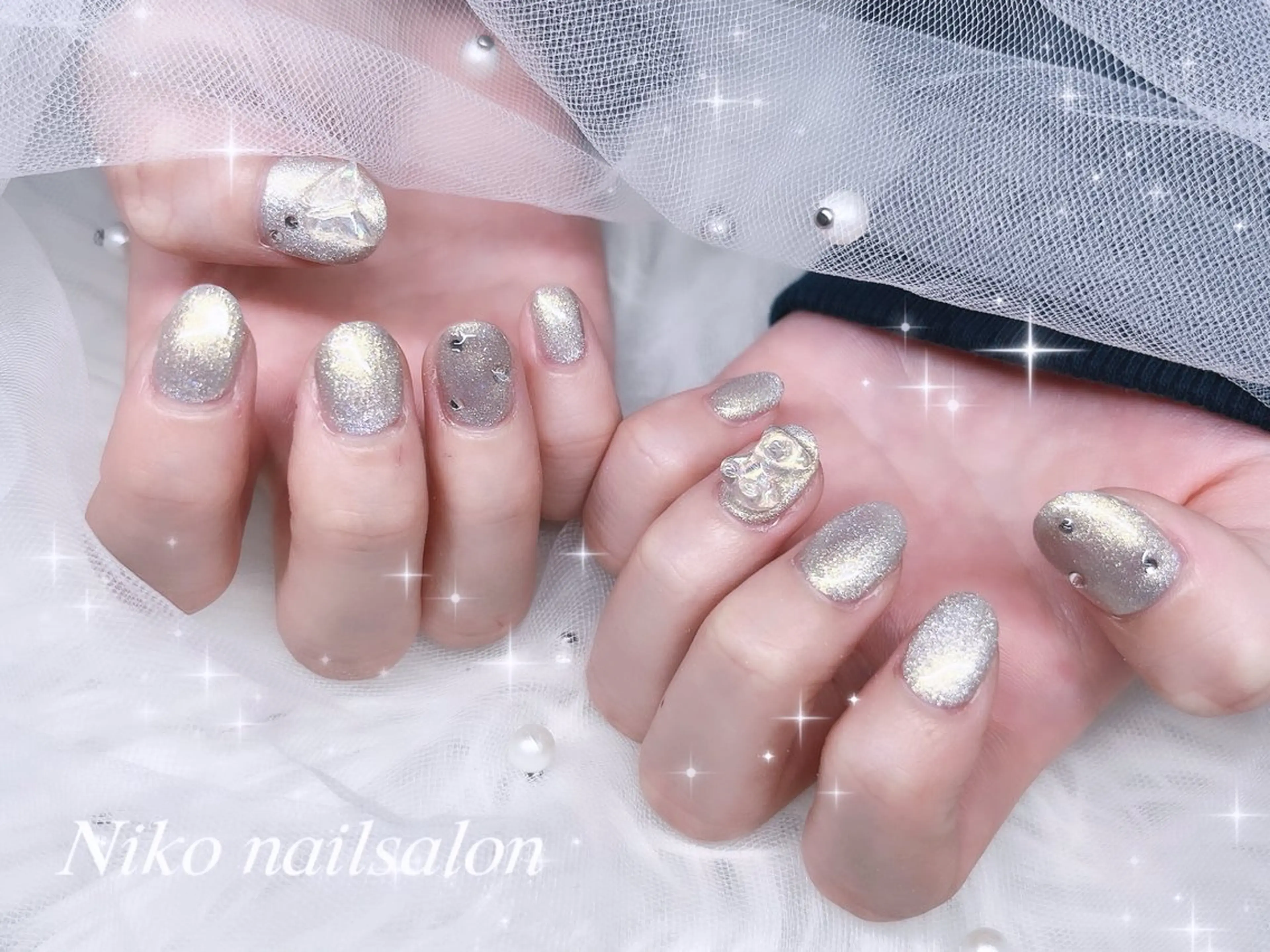 ネイル 氷ネイル・うるうるネイル マグネットネイル Niko nailサロンのネイルデザイン
