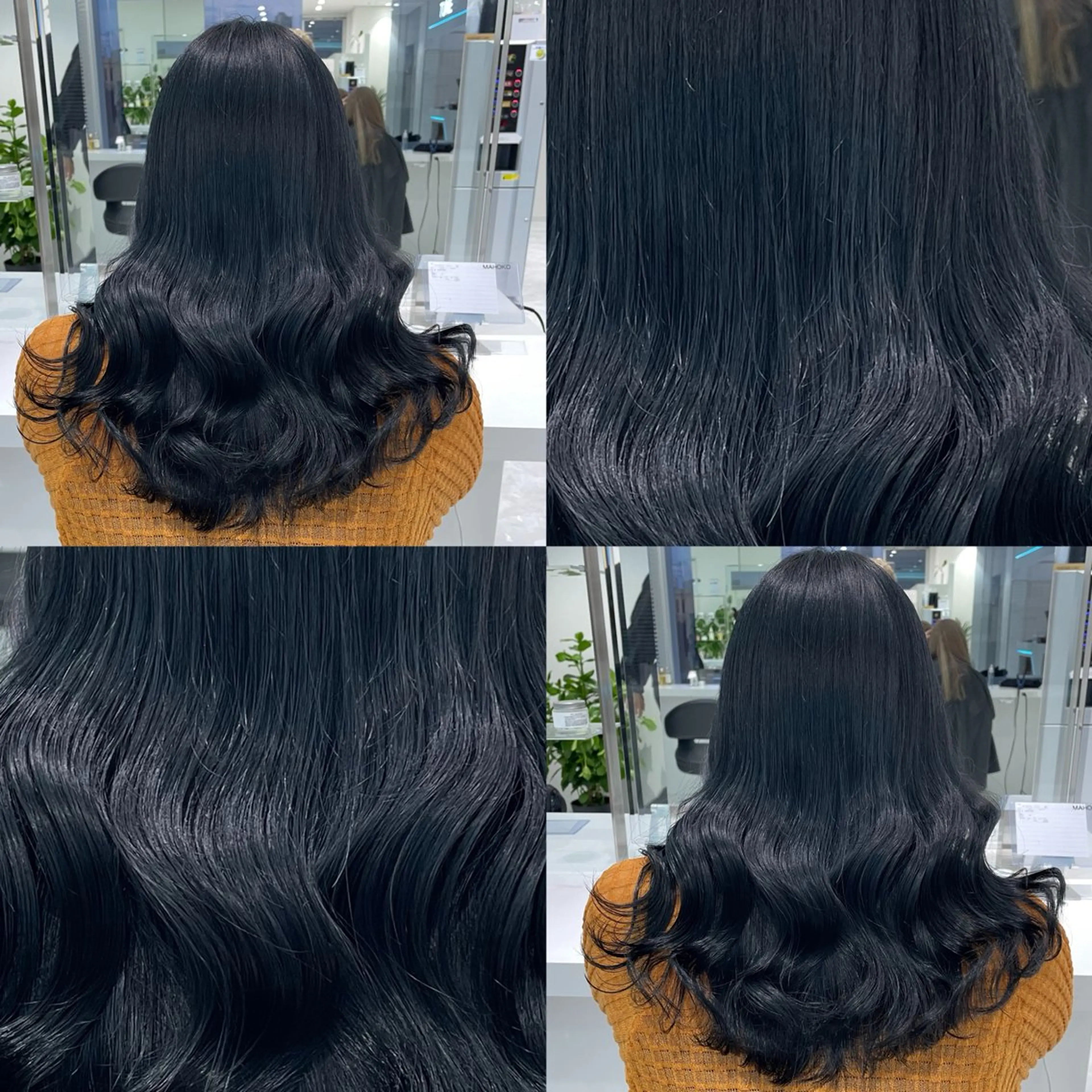 ロング カラー 黒髪 ブルーカラー ブルーブラック 髪質改善 トリートメント カット ヘアカラー トリートメント ヘッドスパ ヘアセット ブリーチなし特化 美容師💖SAE💖のヘアスタイル