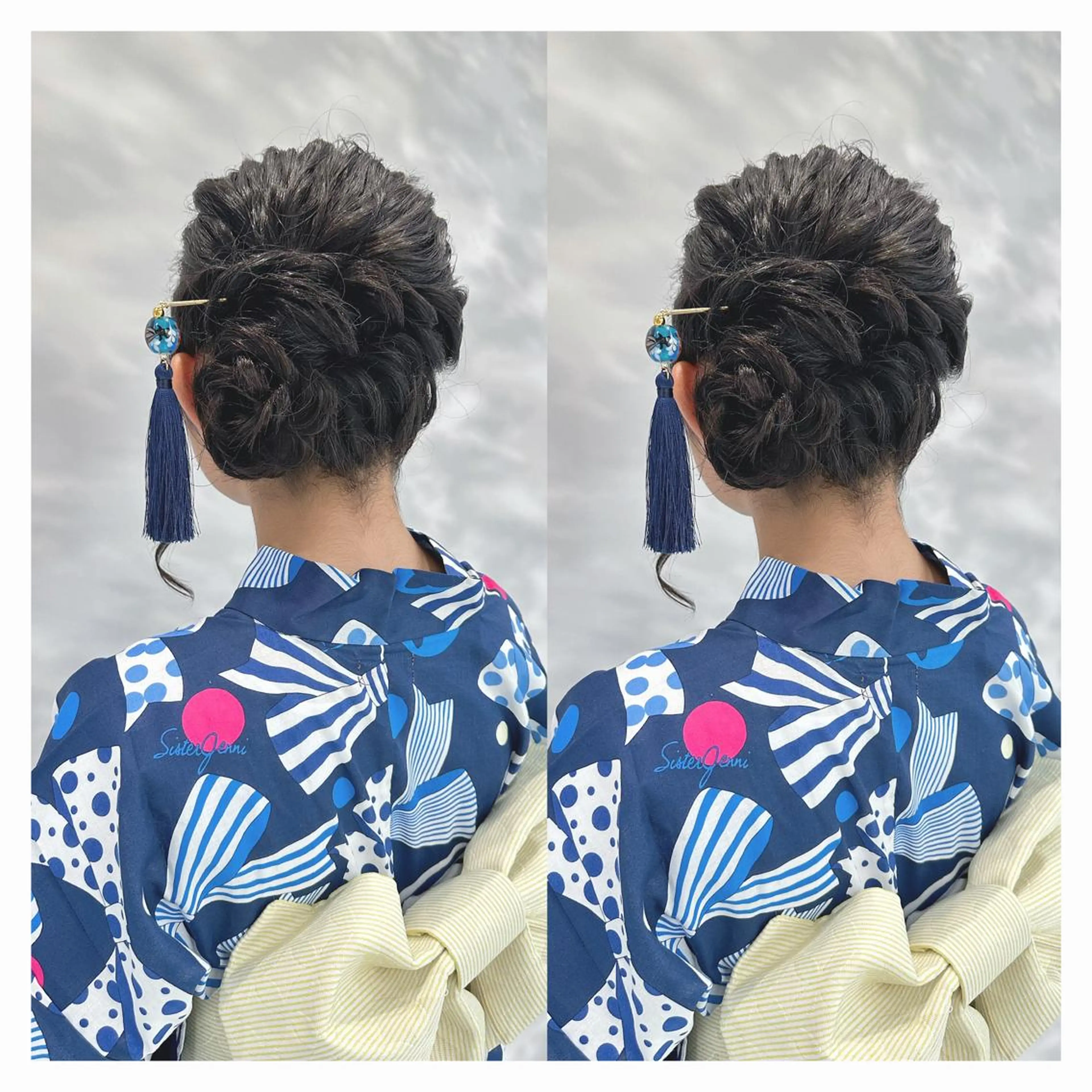 セミロング ヘアアレンジ 浴衣 着付け 🖤kana/艶髪/ 韓国風暗髪カラー🖤のヘアスタイル