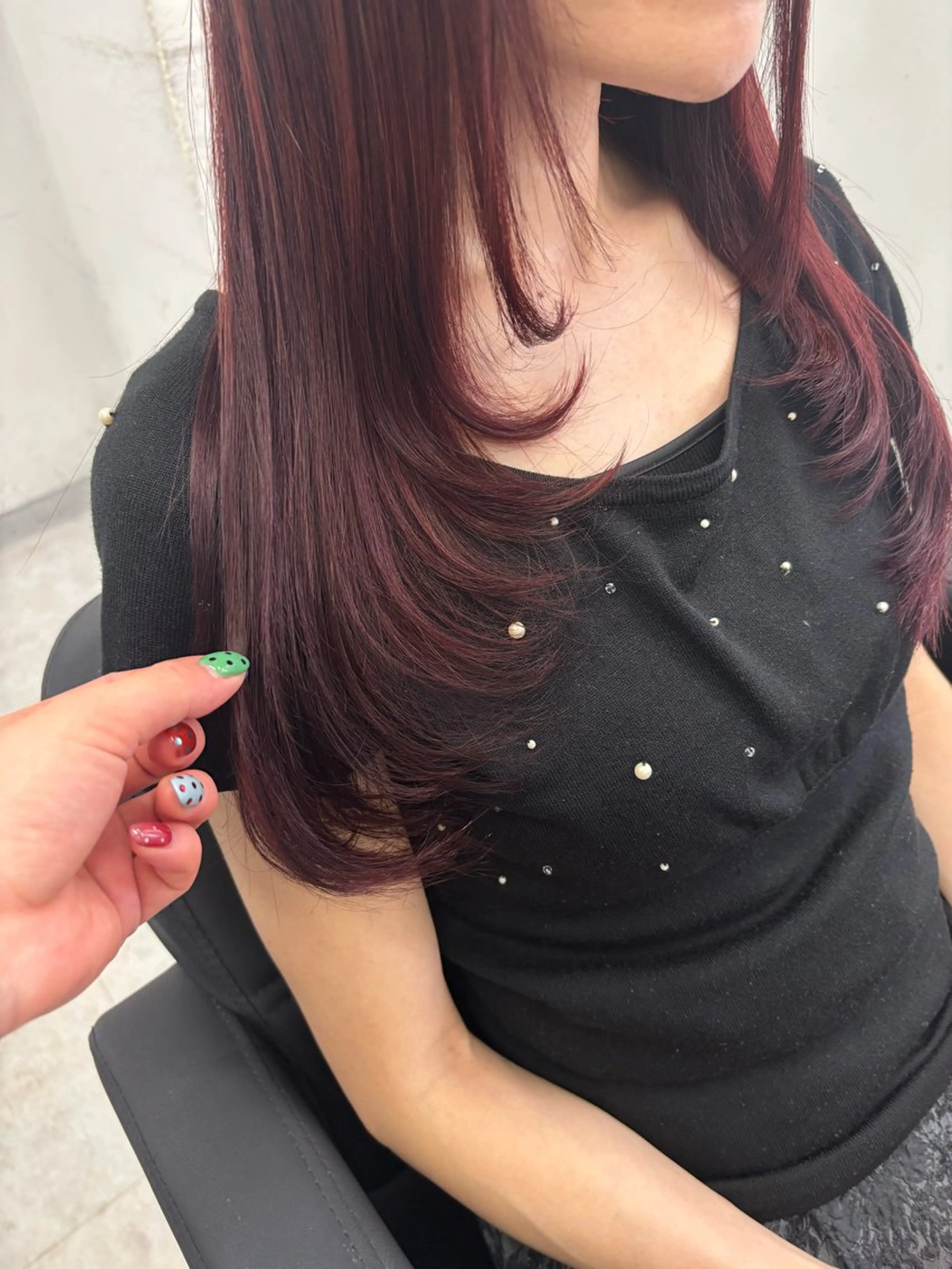 ロング ピンクブラウン レイヤーカット カット ヘアカラー 🫧モデル募集｜ ひまり🫧のヘアスタイル