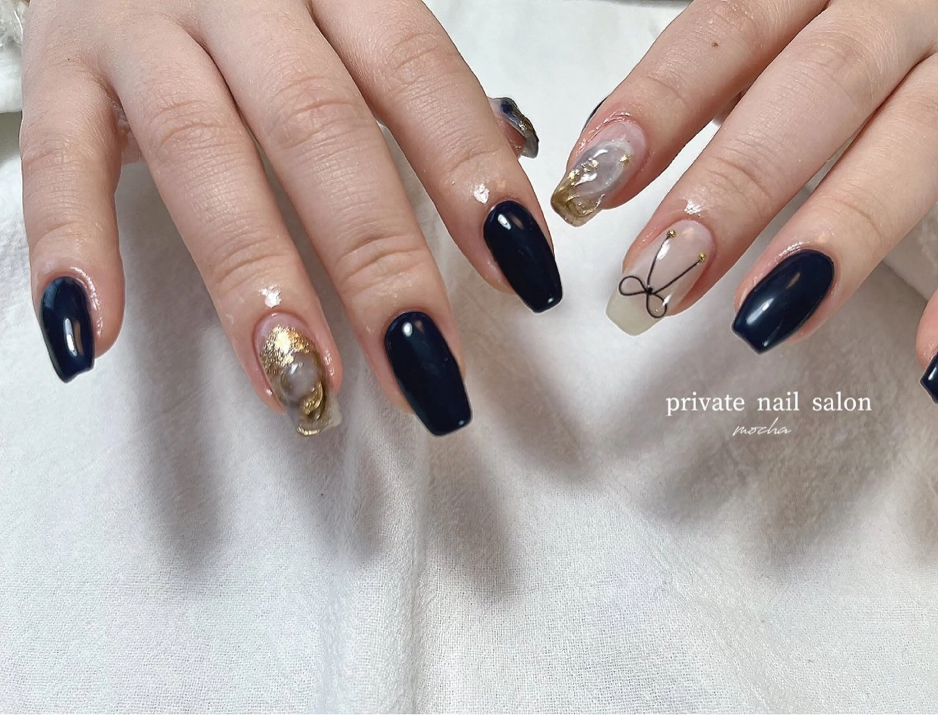 ネイル カジュアル チークネイル フレンチネイル ジェルネイル マグネットネイル ハンドネイル mocha nailのネイルデザイン