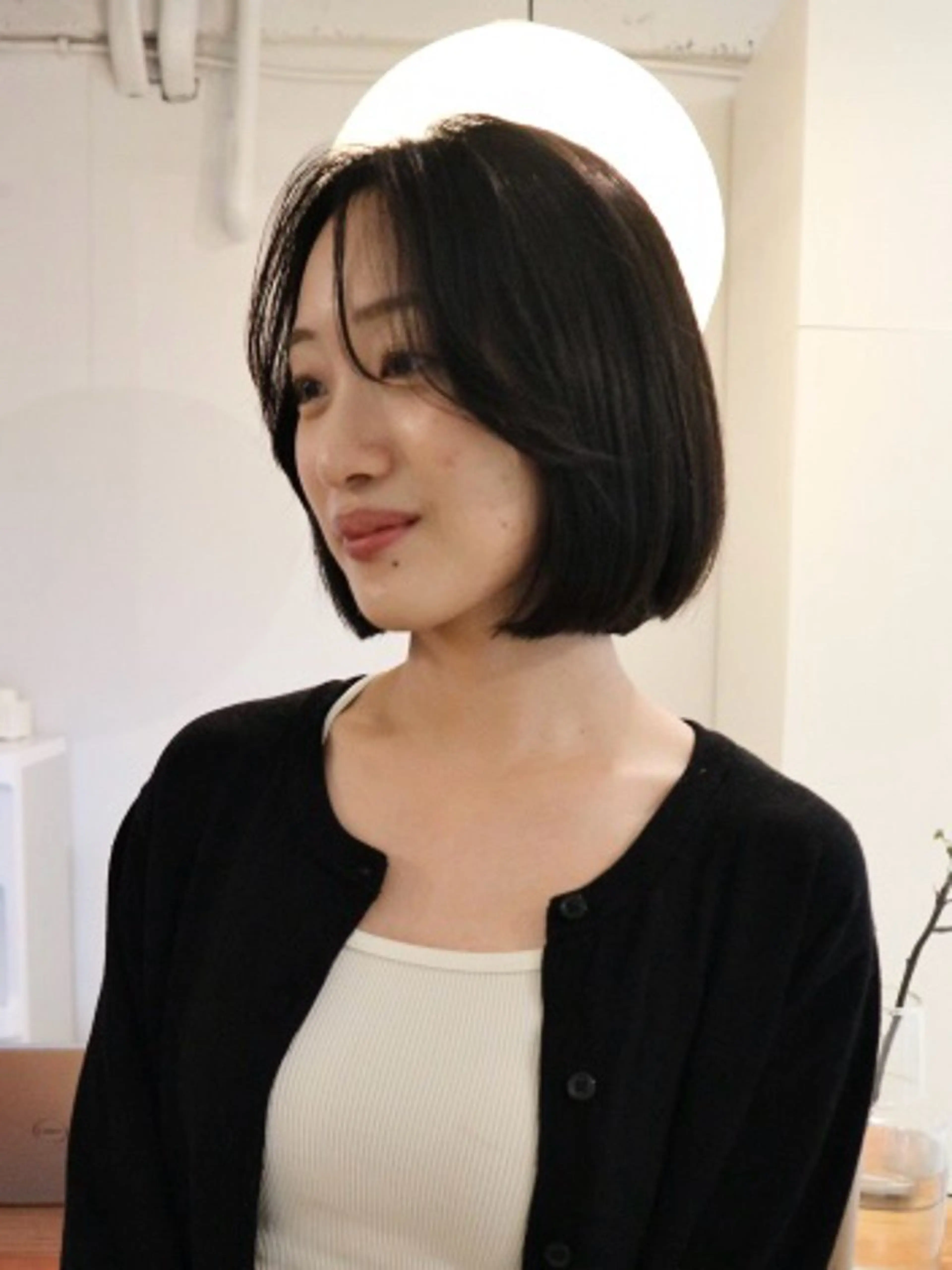 ショート ボブ カット ヘアカラー トリートメント 落合希 Olivebeigeのヘアスタイル