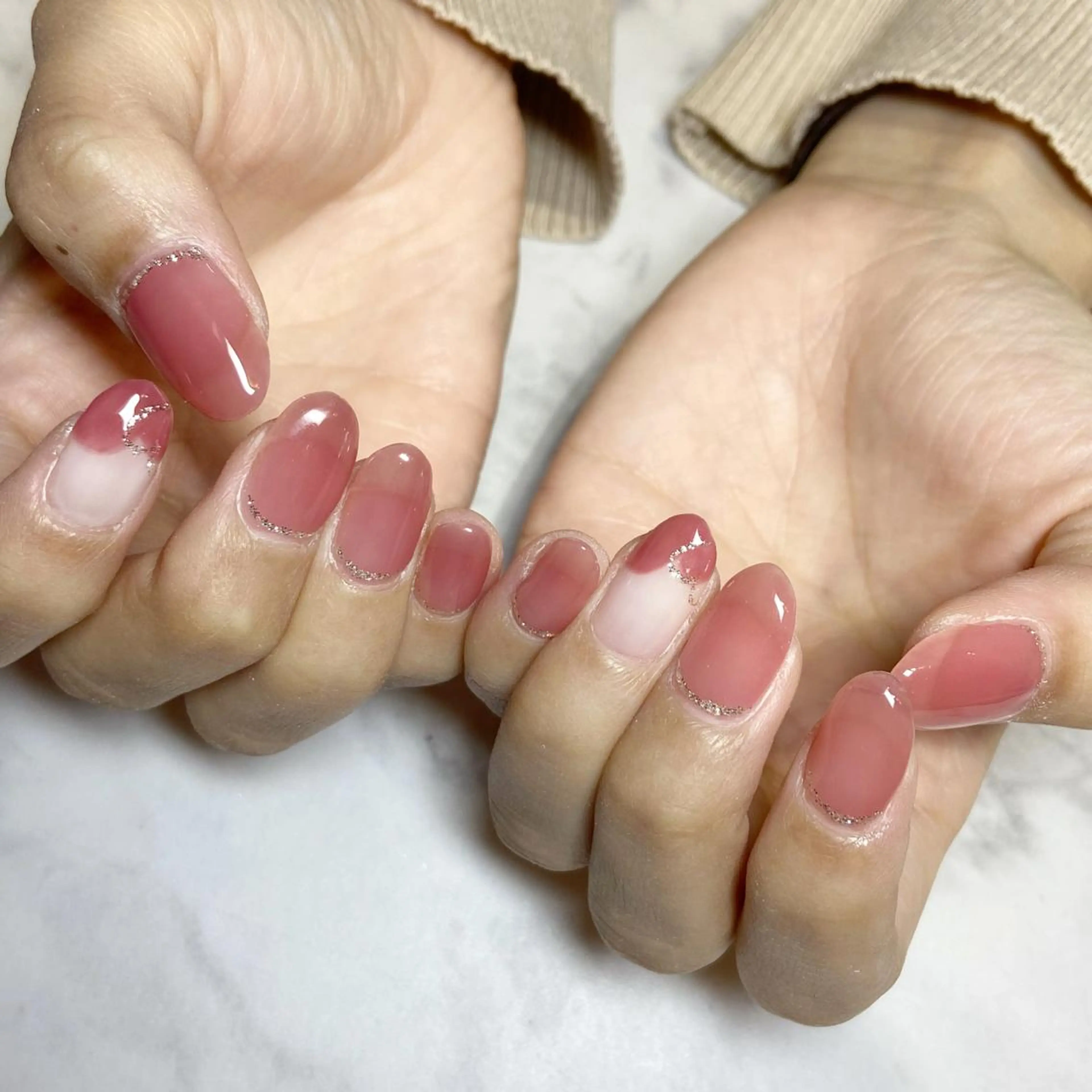 ネイル アートネイル ラメ(グリッター) ワンカラーネイル YUN 💅のネイルデザイン