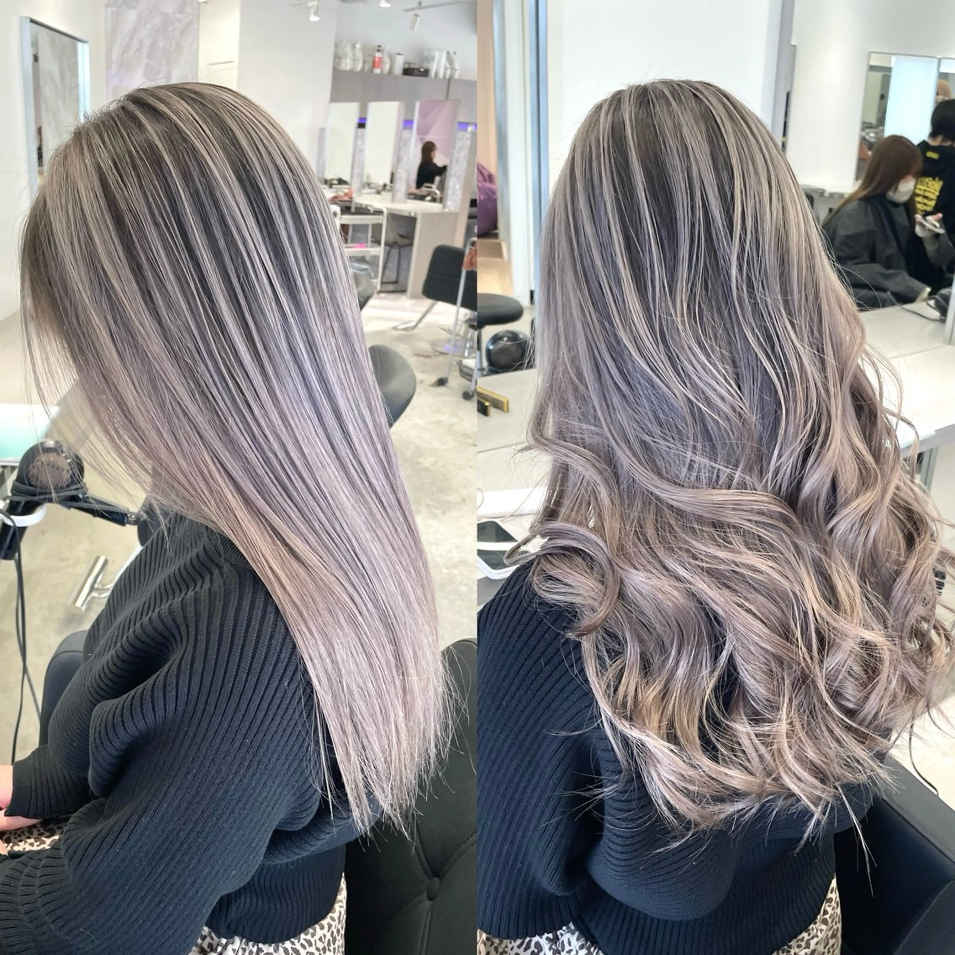 セミロング カラー ヘアアレンジ バレイヤージュ ブリーチ レイヤーカット カット ヘアカラー トリートメント 🎗秋山勇/ GEAR.代表のヘアスタイル