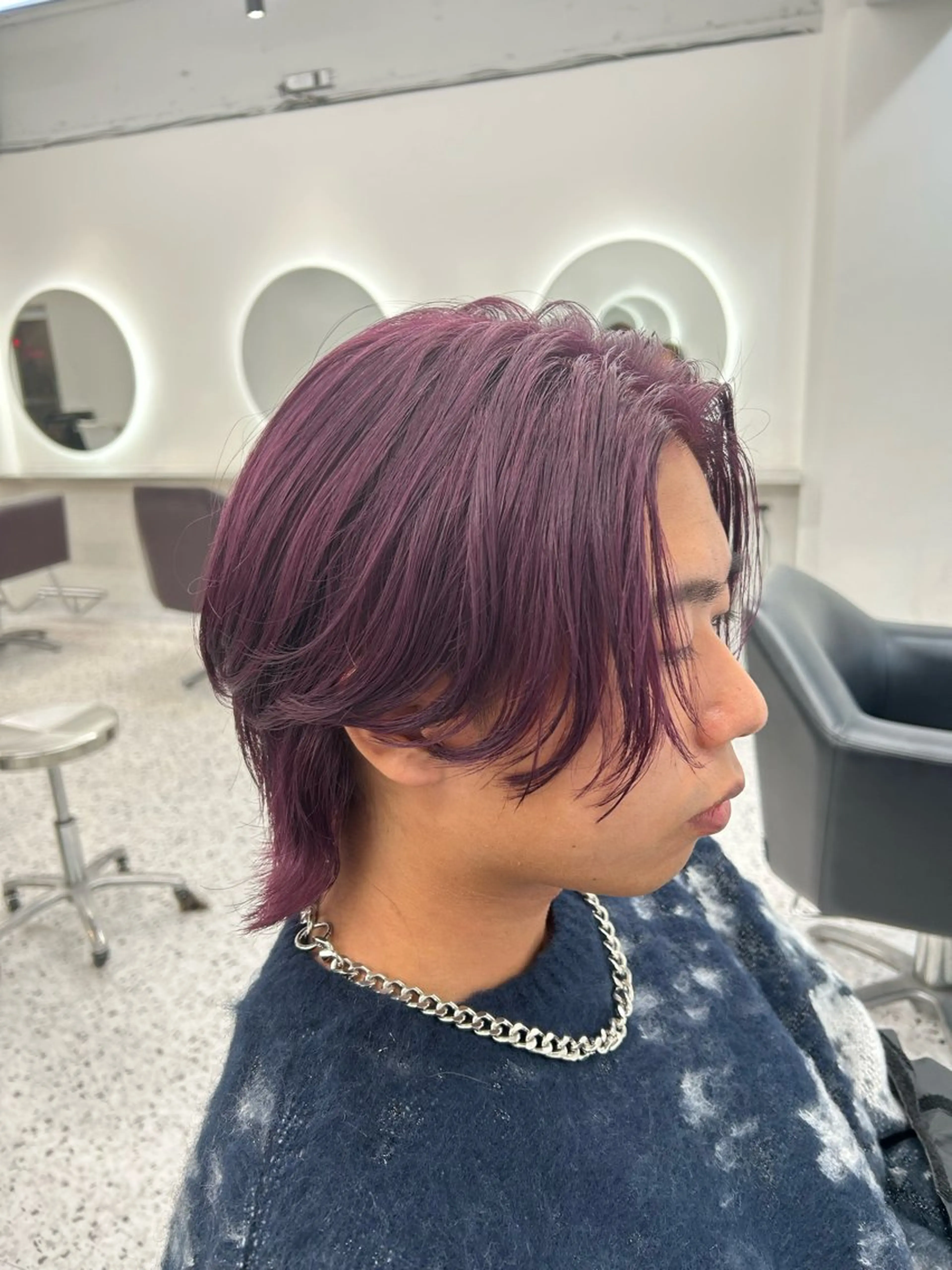 ショート カラー ヘアアレンジ メンズ パープルカラー 🫧レイヤー／透明感 🫧Ryuseiのヘアスタイル