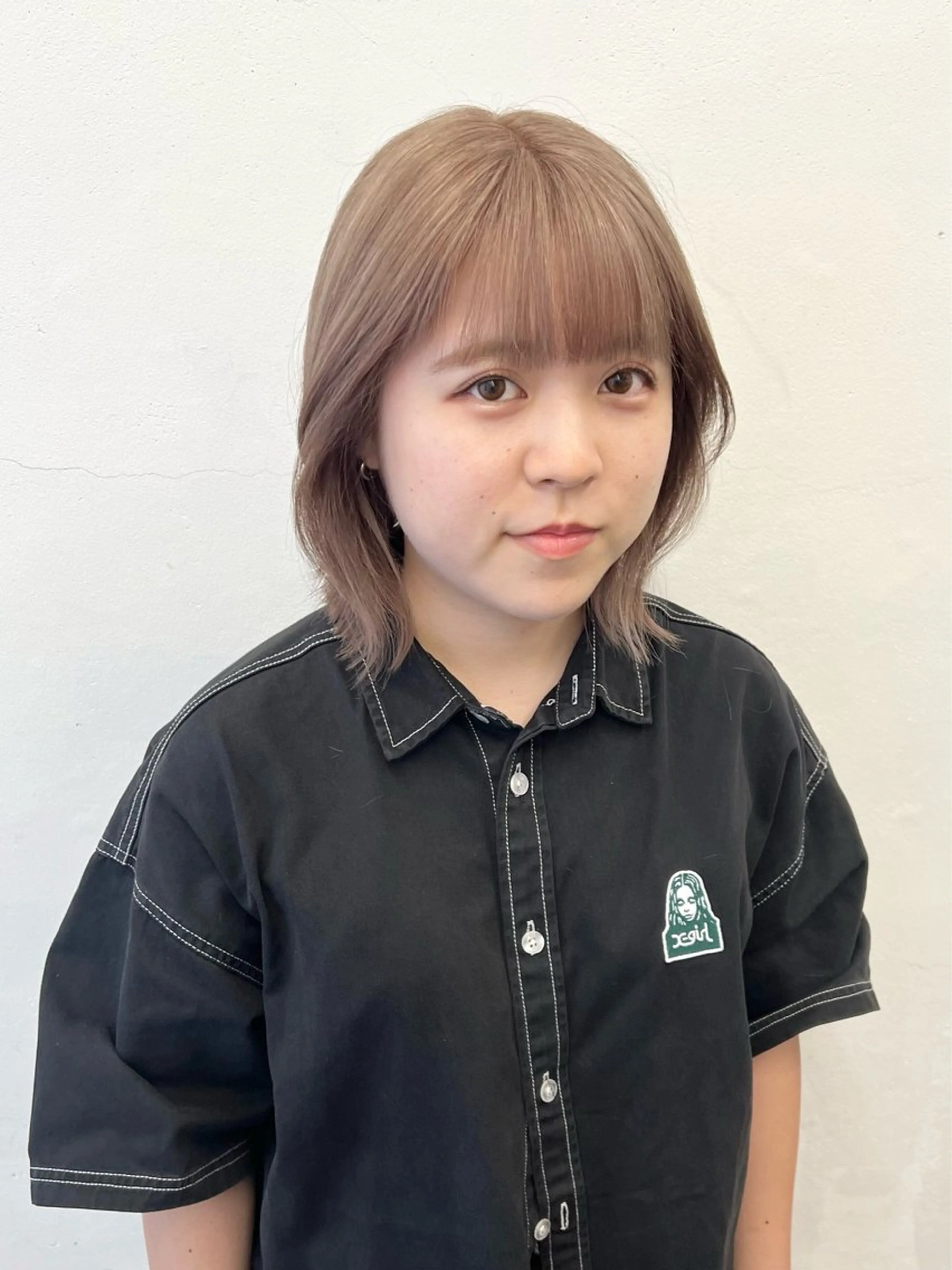 ミディアム カラー ベージュカラー ブリーチ ブロンド ケアブリーチ ダブルカラー HARU//原宿🤍 リピート率NO.1のヘアスタイル