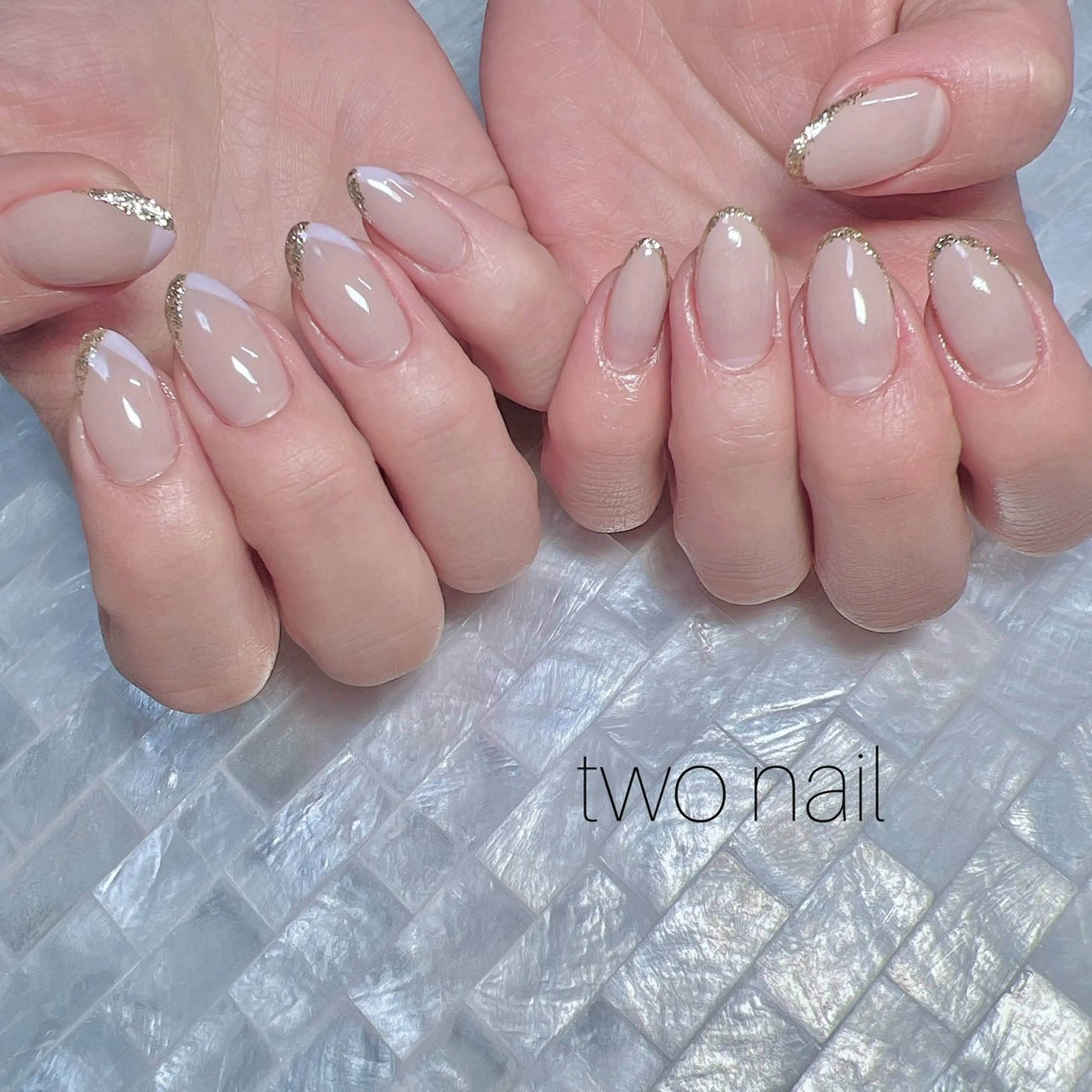 ネイル ネイルチップ ホワイト ハンドネイル two nailのネイルデザイン