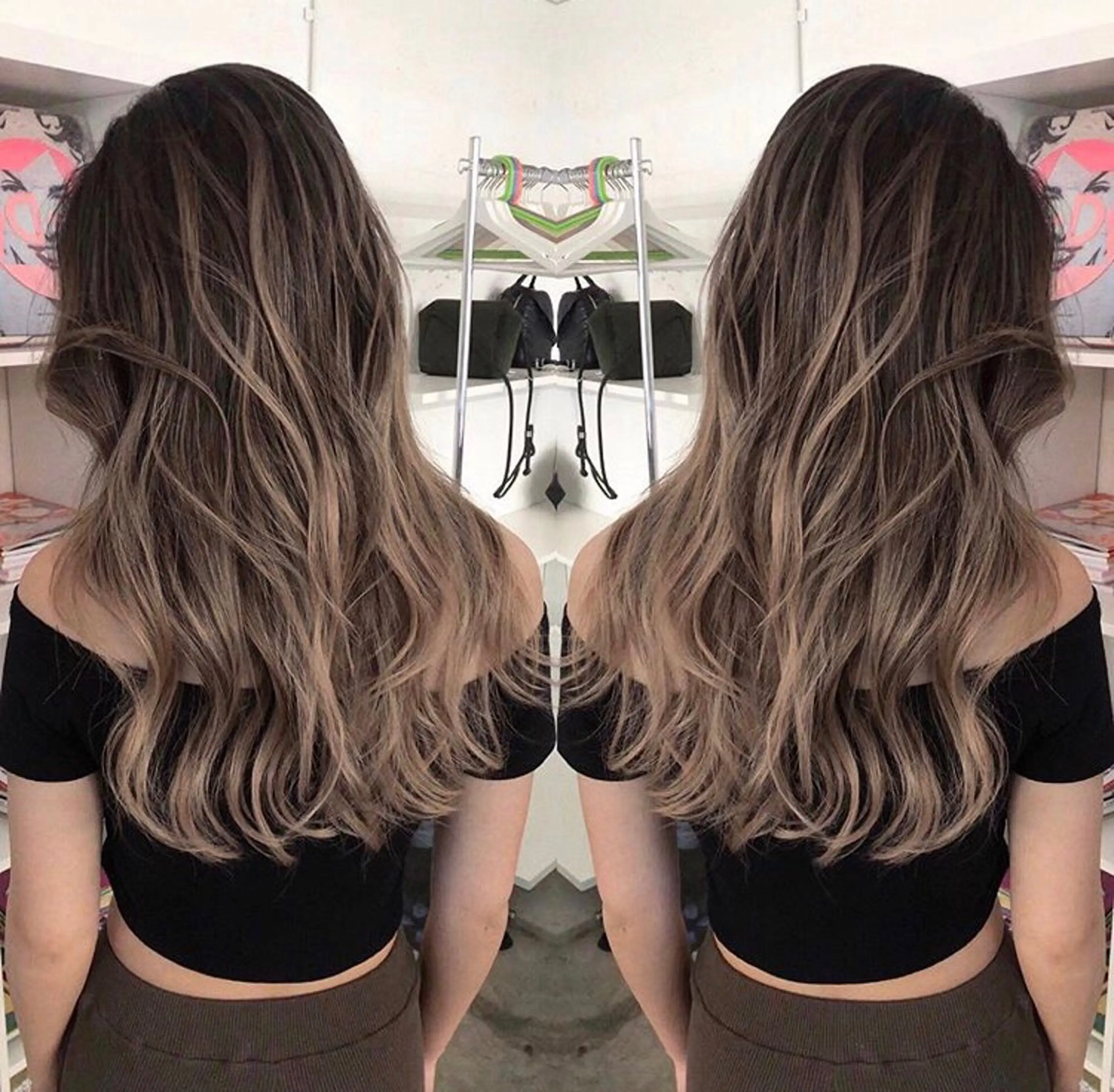 ロング カラー 佐伯 りょうのヘアスタイル