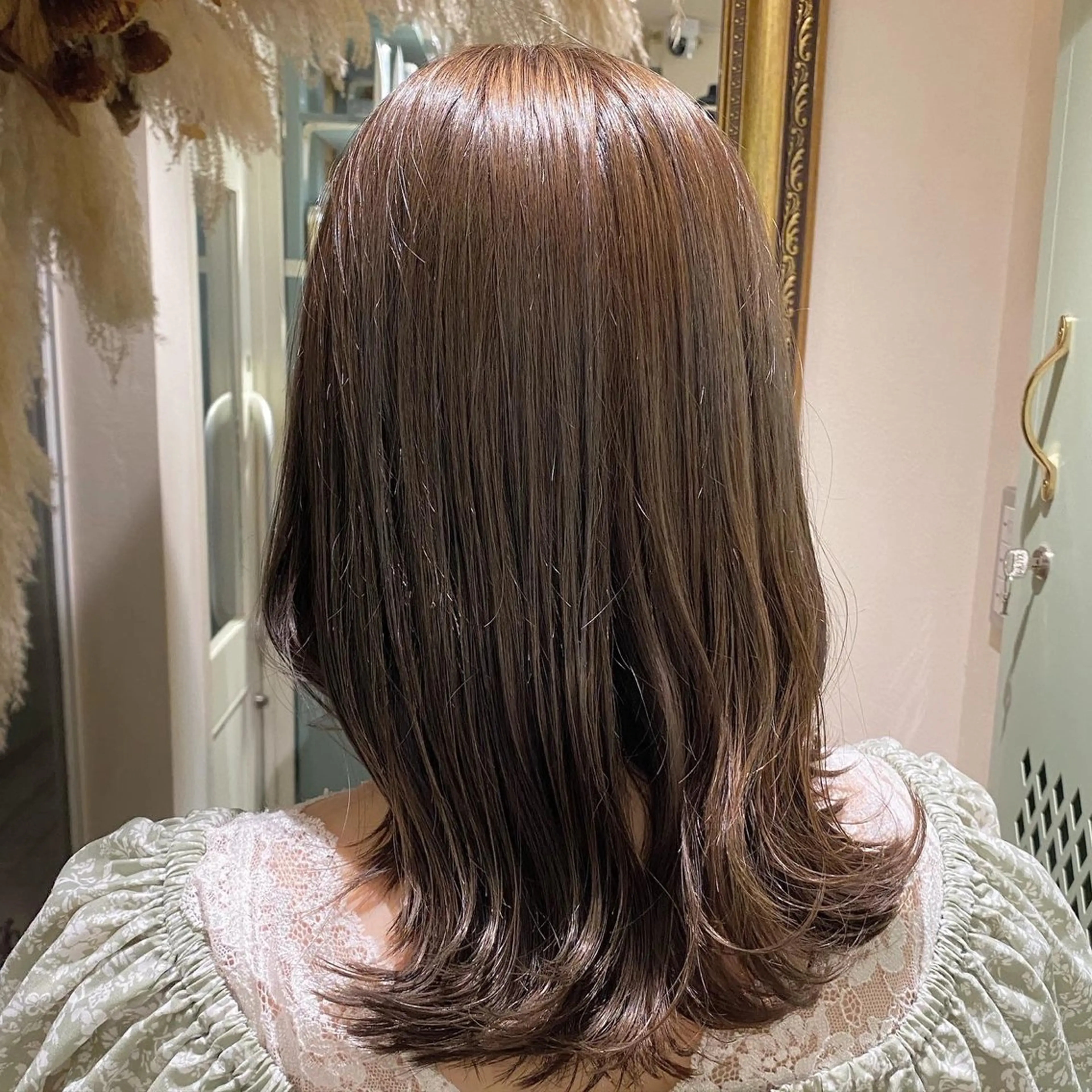 ミディアム カラー ヘアカラー 透明感カラー/韓国 ヘア🩶yuri🩵のヘアスタイル