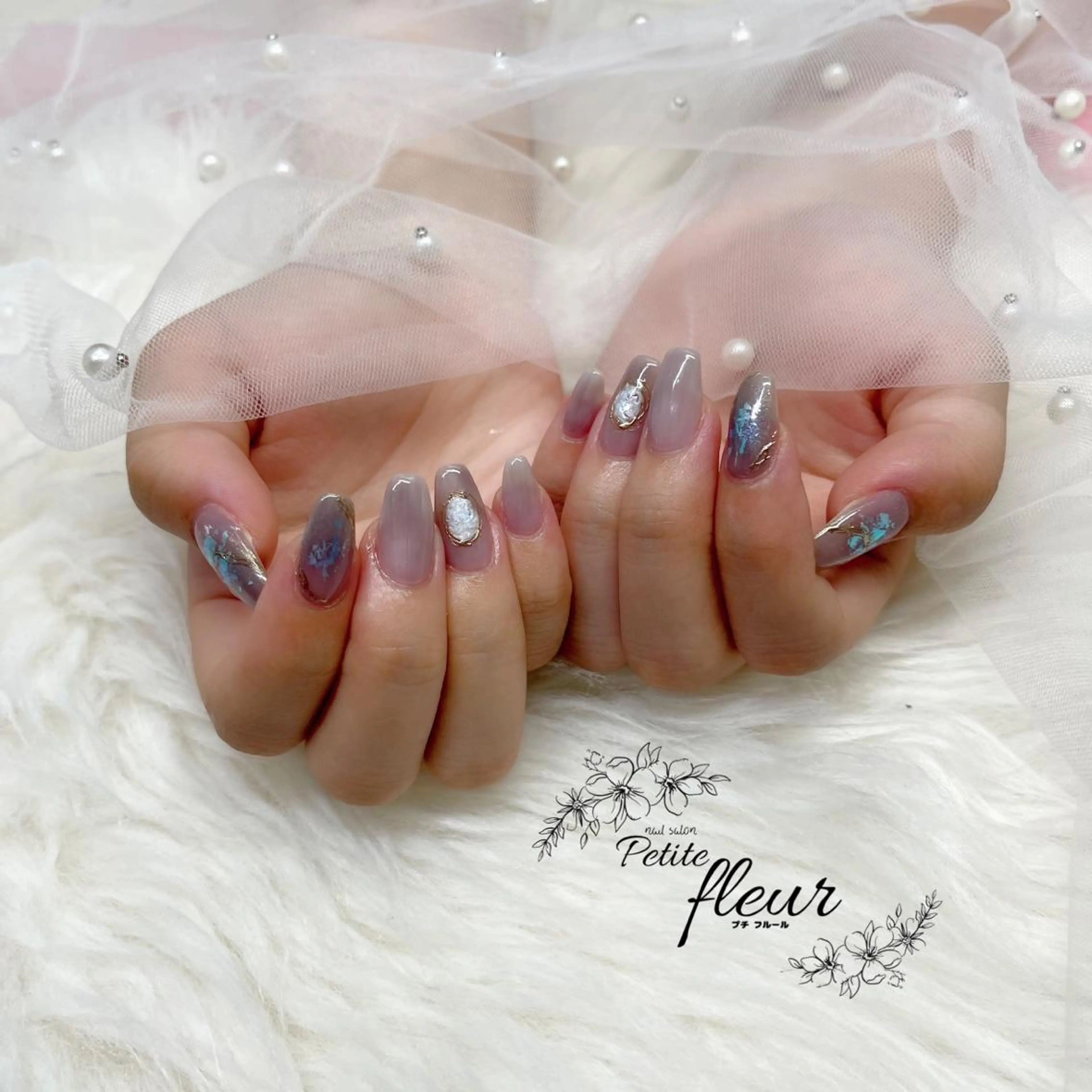 ネイル ニュアンスネイル パープル ❁⃘*。Petite fleur❁⃘*りさのネイルデザイン