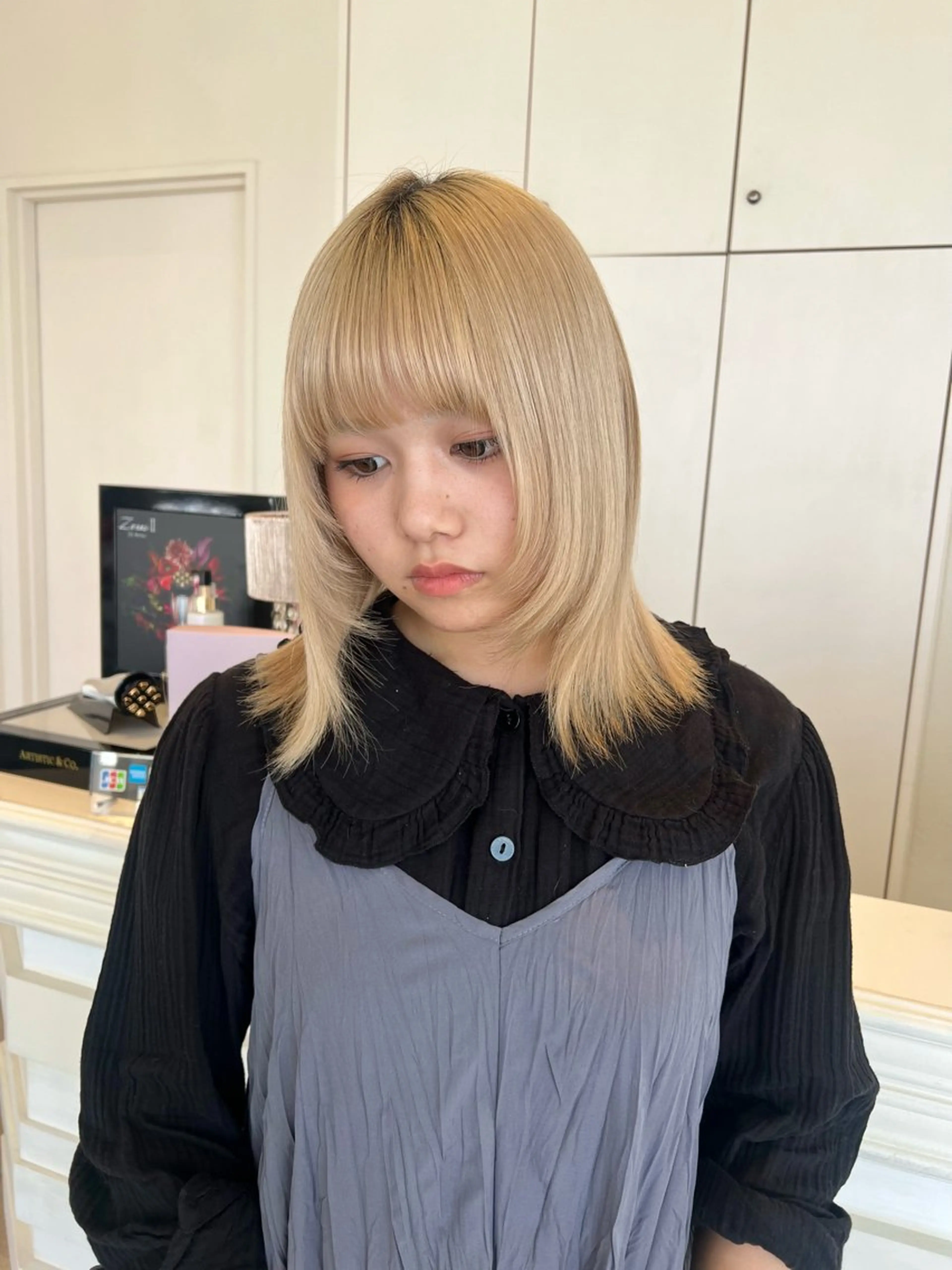 ミディアム パーマ ヘアアレンジ 顔周りカット 似合わせカット ウルフカット カット HONOKA /顔周りレイヤー得意の眉毛・アイブロウイメージ