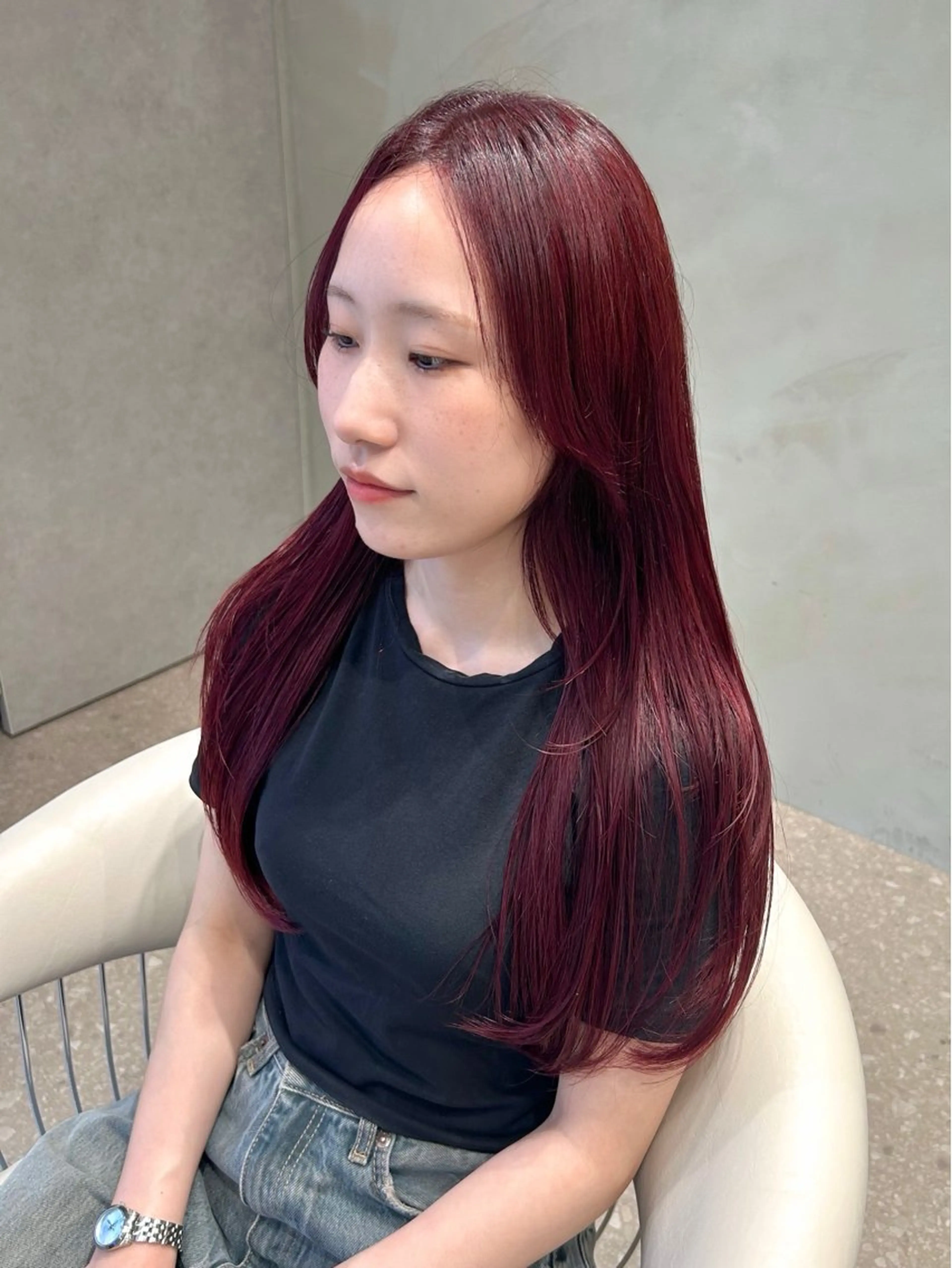 ロング カラー yuu 🪴 透明感 カラー/メンズパーマのヘアスタイル