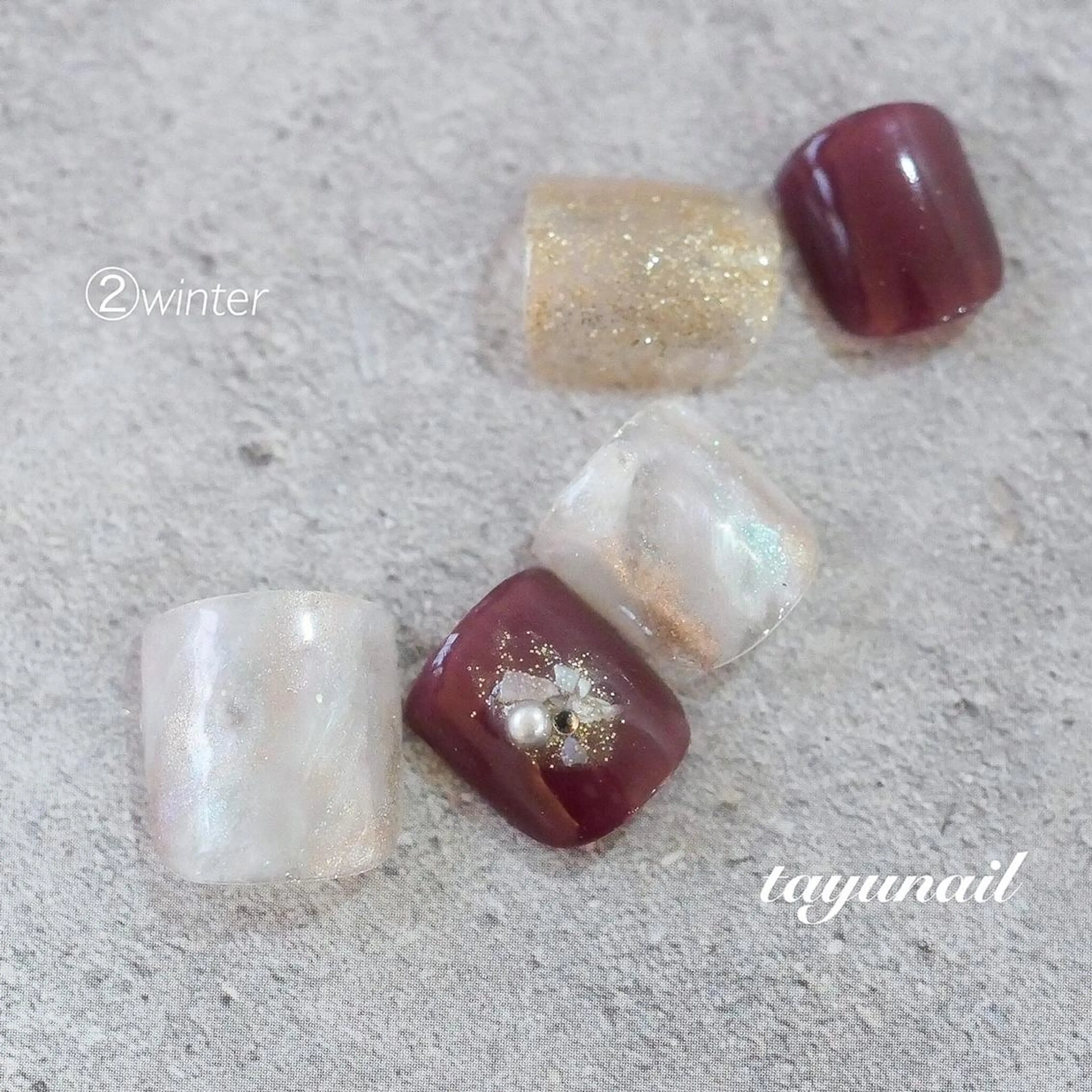 ネイル アートネイル ブルー フットネイル ジェルネイル ニュアンスネイル フットネイル ネイルサロン 【たゆnail】のネイルデザイン