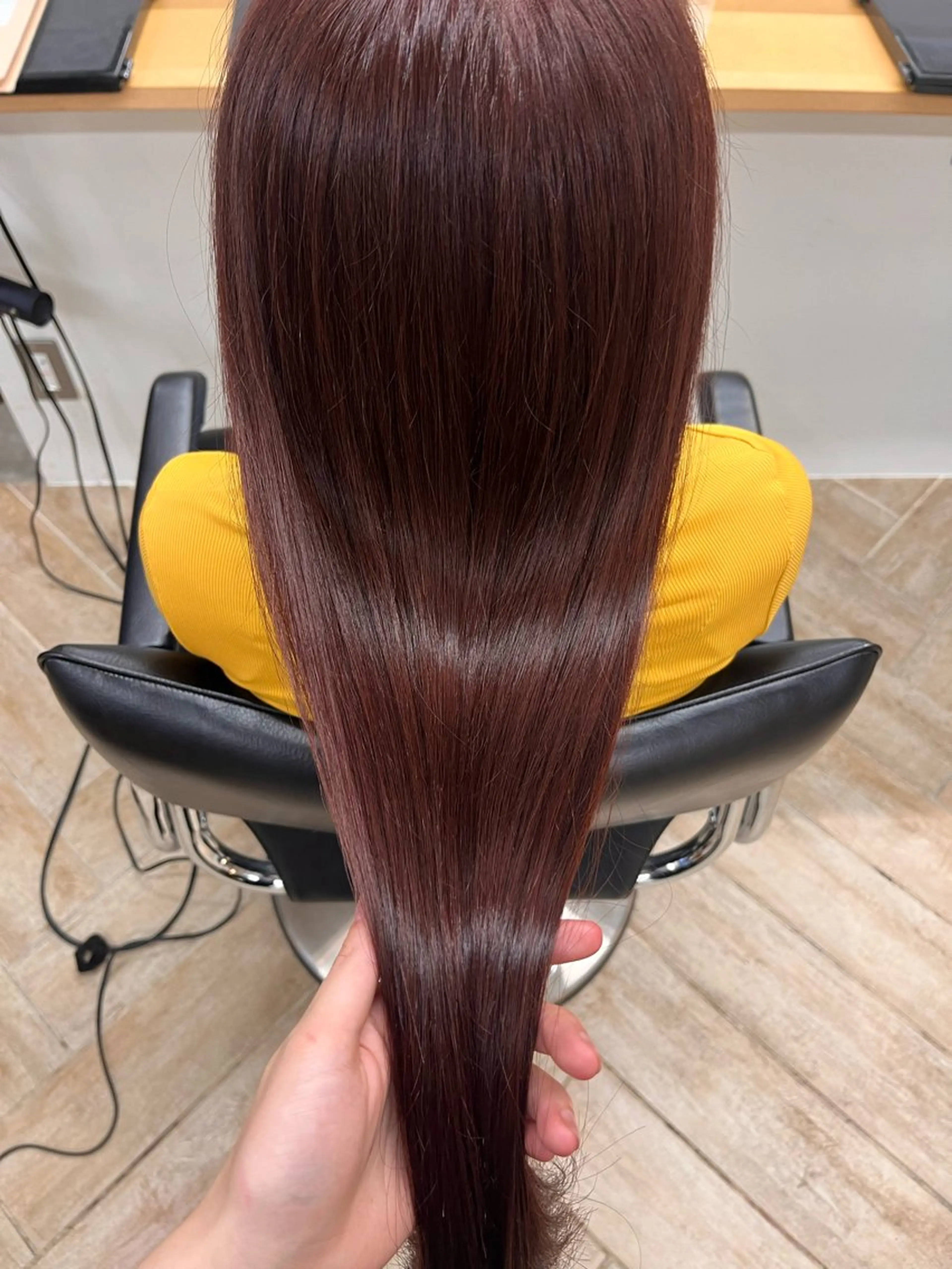 ロング カラー ピンクカラー パーマ/縮毛矯正/ LUVISM佐藤里咲のヘアスタイル