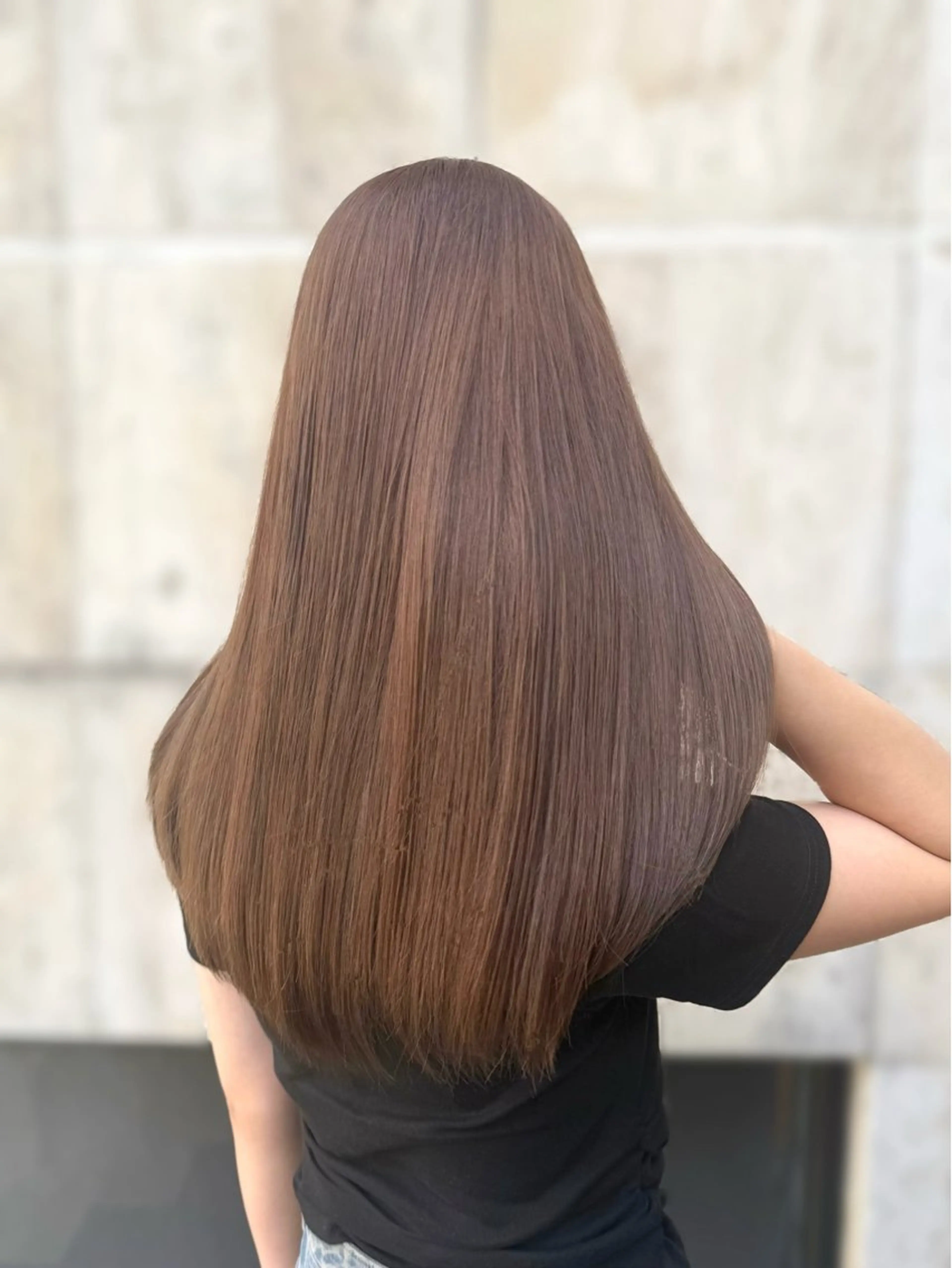 ロング カラー 切りっぱなしボブ ベージュカラー ブリーチ ブラウンカラー ブラウンベージュ カット ヘアカラー トリートメント ヘッドスパ ヘアセット Wカラー/髪質改善/ 艶カラー🩶Sanaのヘアスタイル