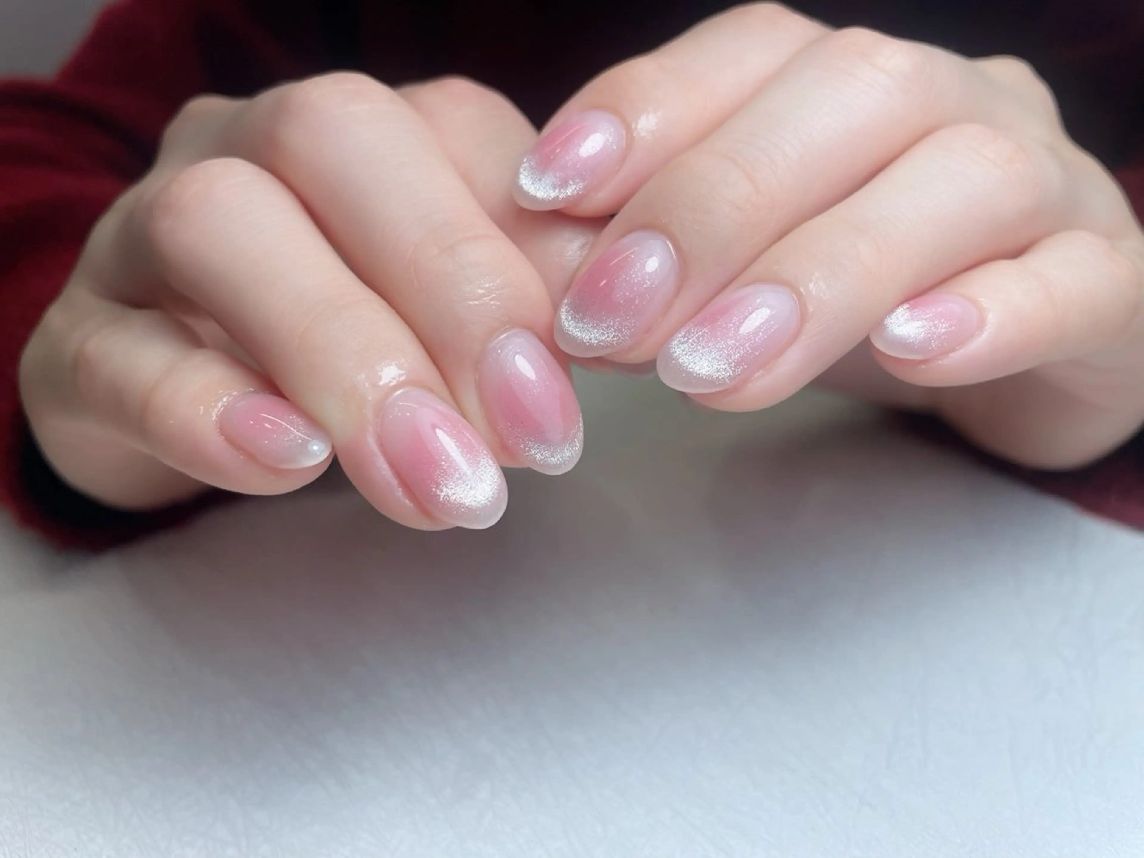 ネイル アートネイル オーロラネイル 長さ出し フットネイル フレンチネイル 中野駅から2分 MEO NAILのネイルデザイン