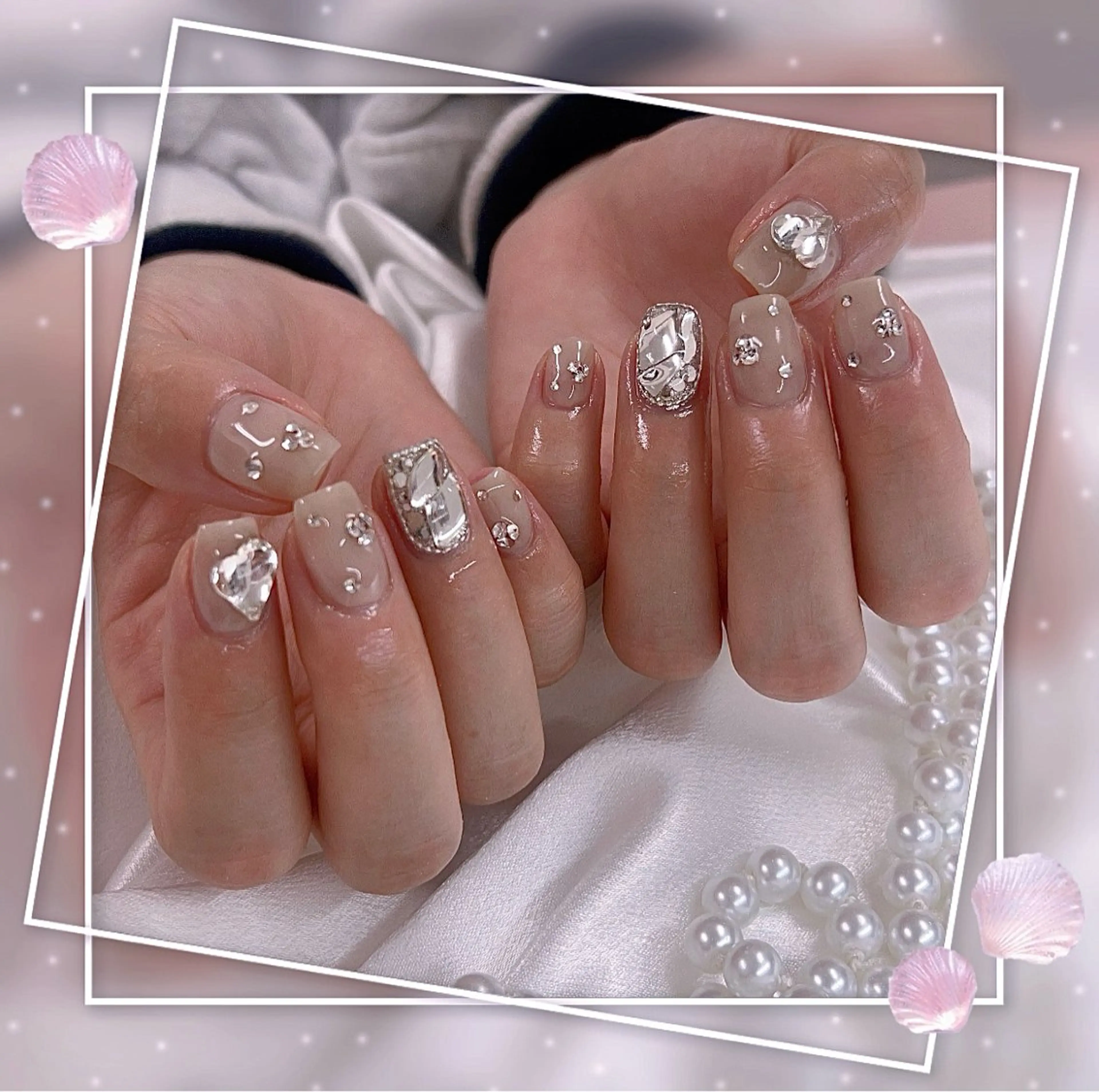 ネイル グラデーション キラキラネイル 韓国ネイル マグネットネイル ピンク ハンドネイル Chill Nailsalonのネイルデザイン