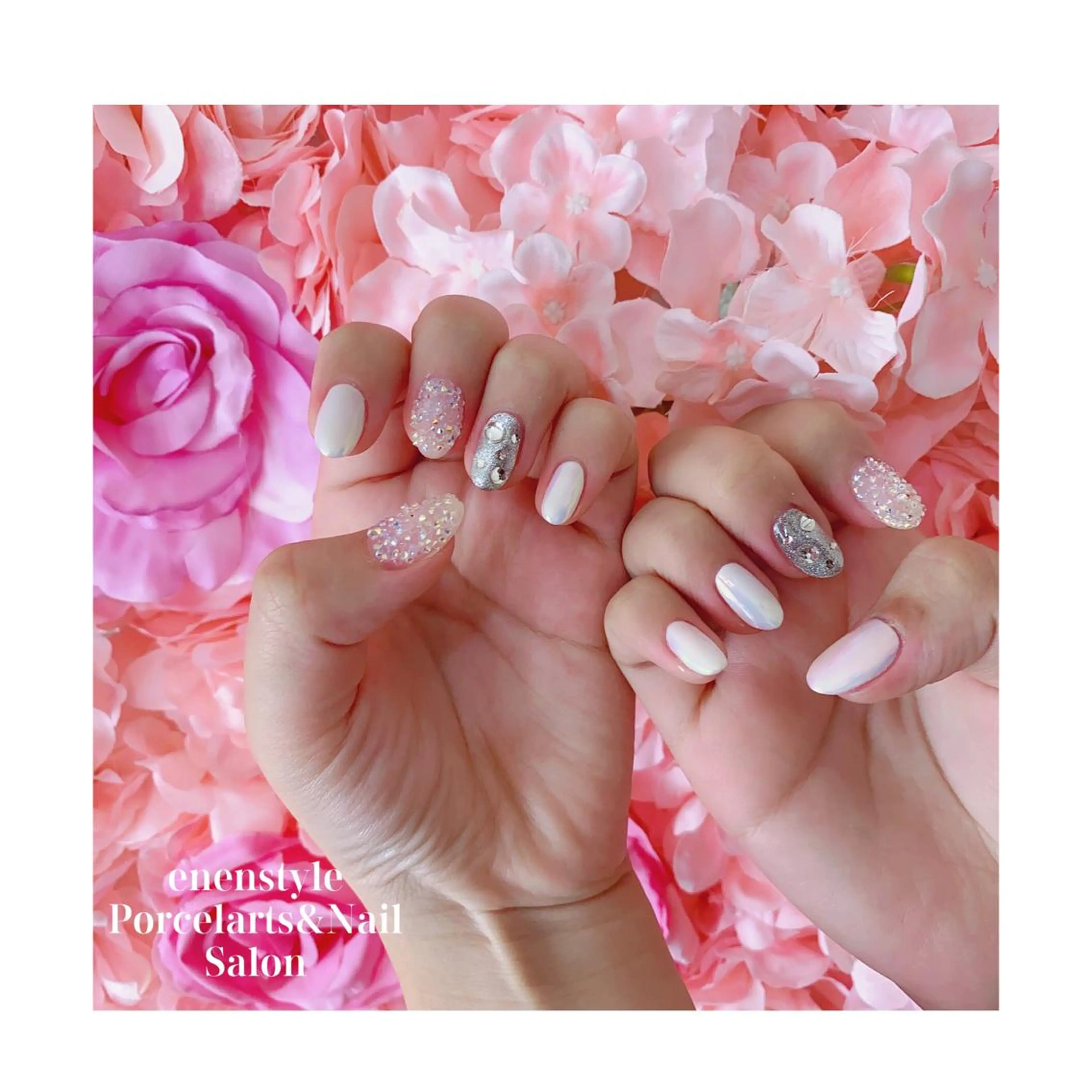 ミディアム ネイル ジェルネイル ニュアンスネイル オフィスネイル ワンカラーネイル パラジェル ハンドネイル 👑enen style👑のネイルデザイン