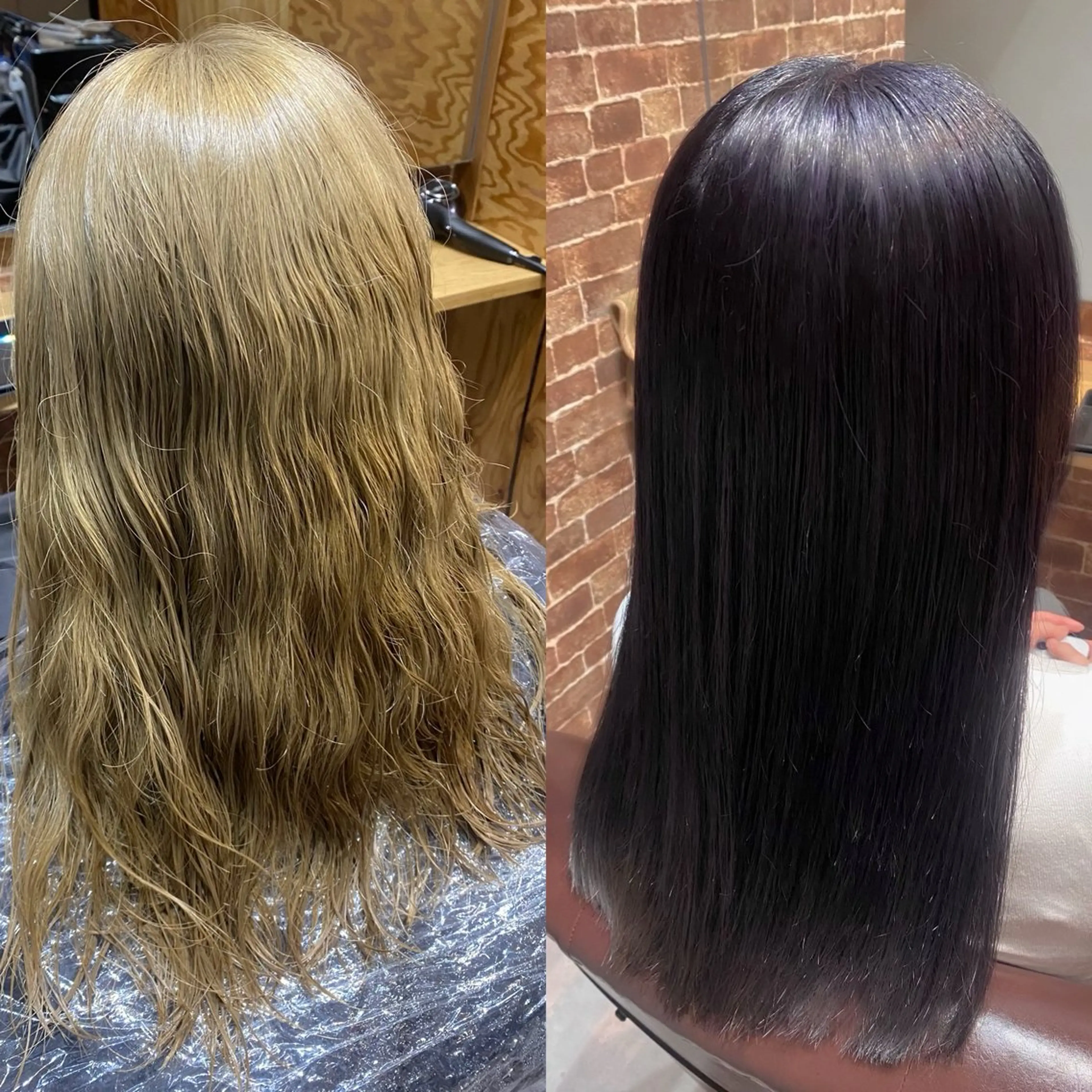 ノンアルカリ薬剤でハイダメージも安心☺️酸性縮毛矯正+カット+カラー＋ケアプロTR✨の写真