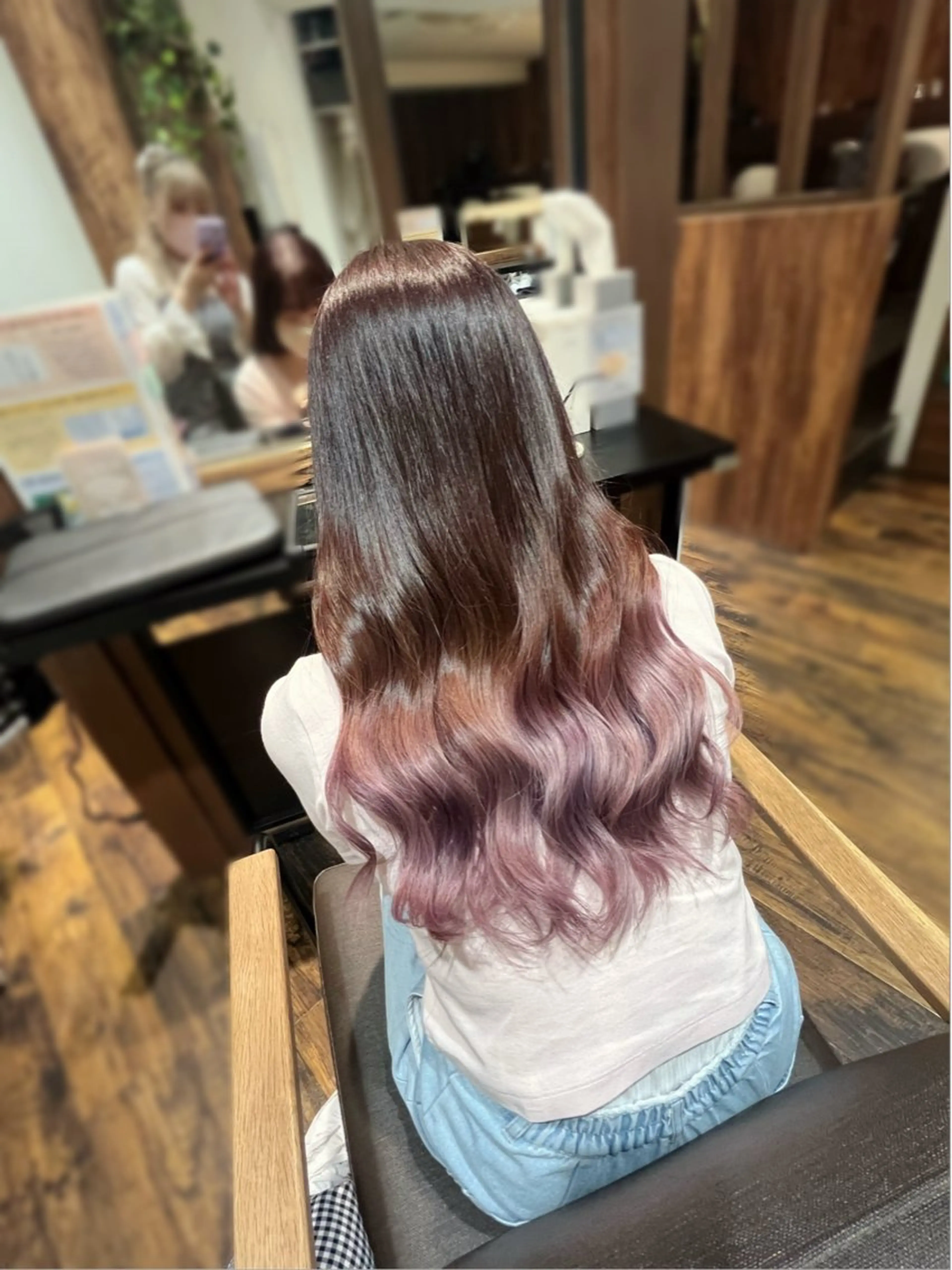 ロング カラー ヘアアレンジ グラデーションカラー ピンクカラー ヘアカラー 赤羽Gardenia 🌸ayame🌸のヘアスタイル