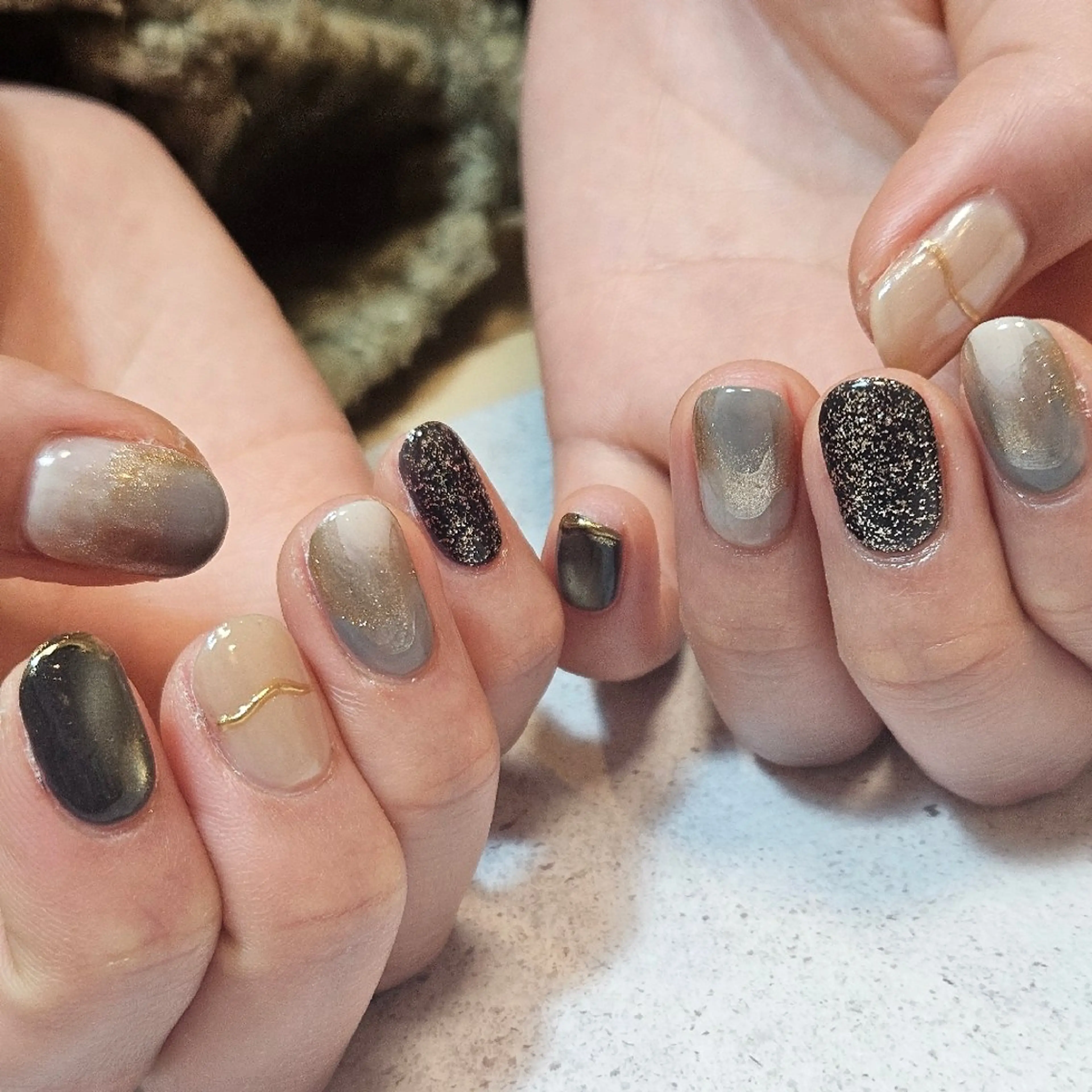 ネイル ブルー ニュアンスネイル 春ネイル ハンドネイル Nailsalon manoのネイルデザイン