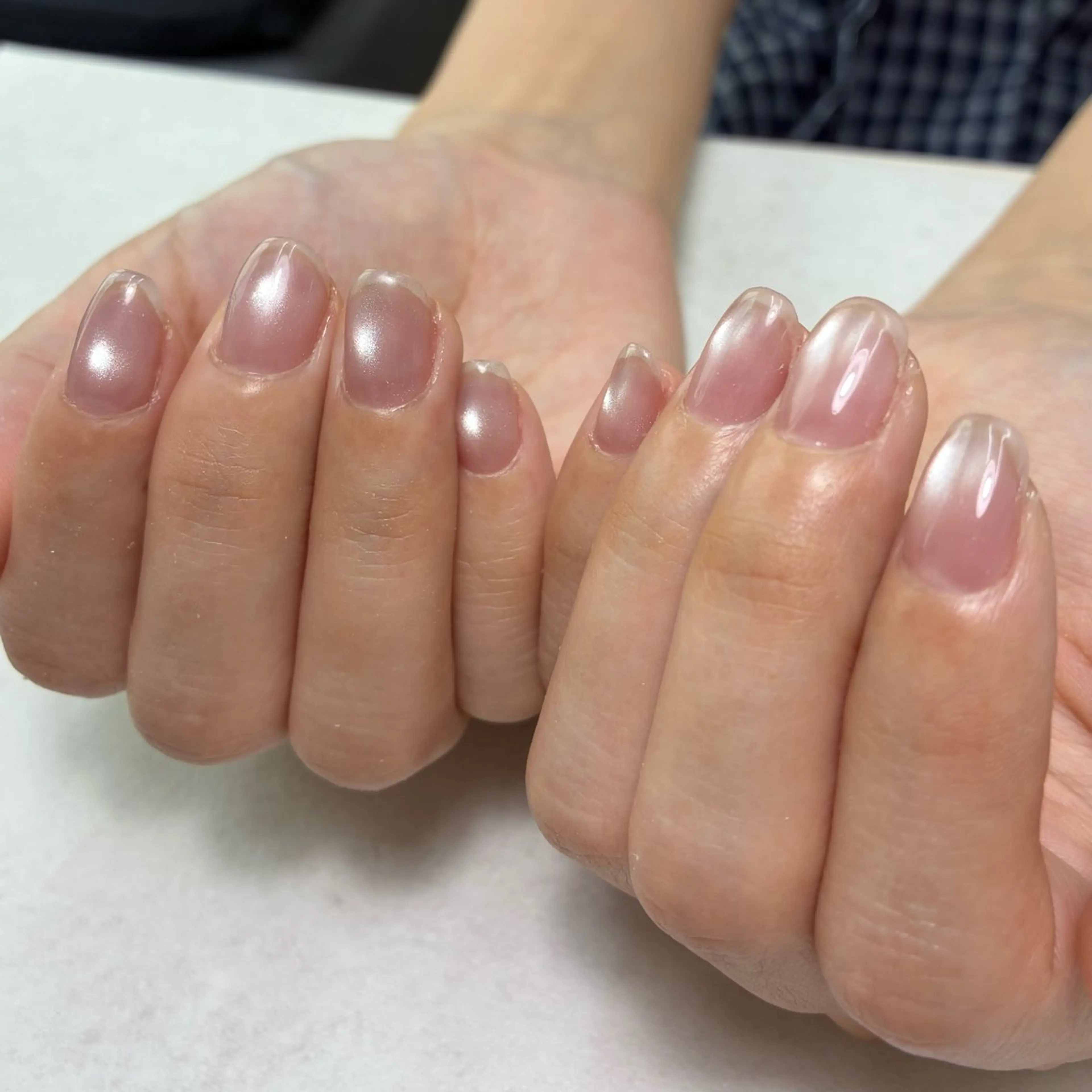 ネイル マグネットネイル ピンク ピンクベージュ ハンドネイル mumjyu MIKAのネイルデザイン