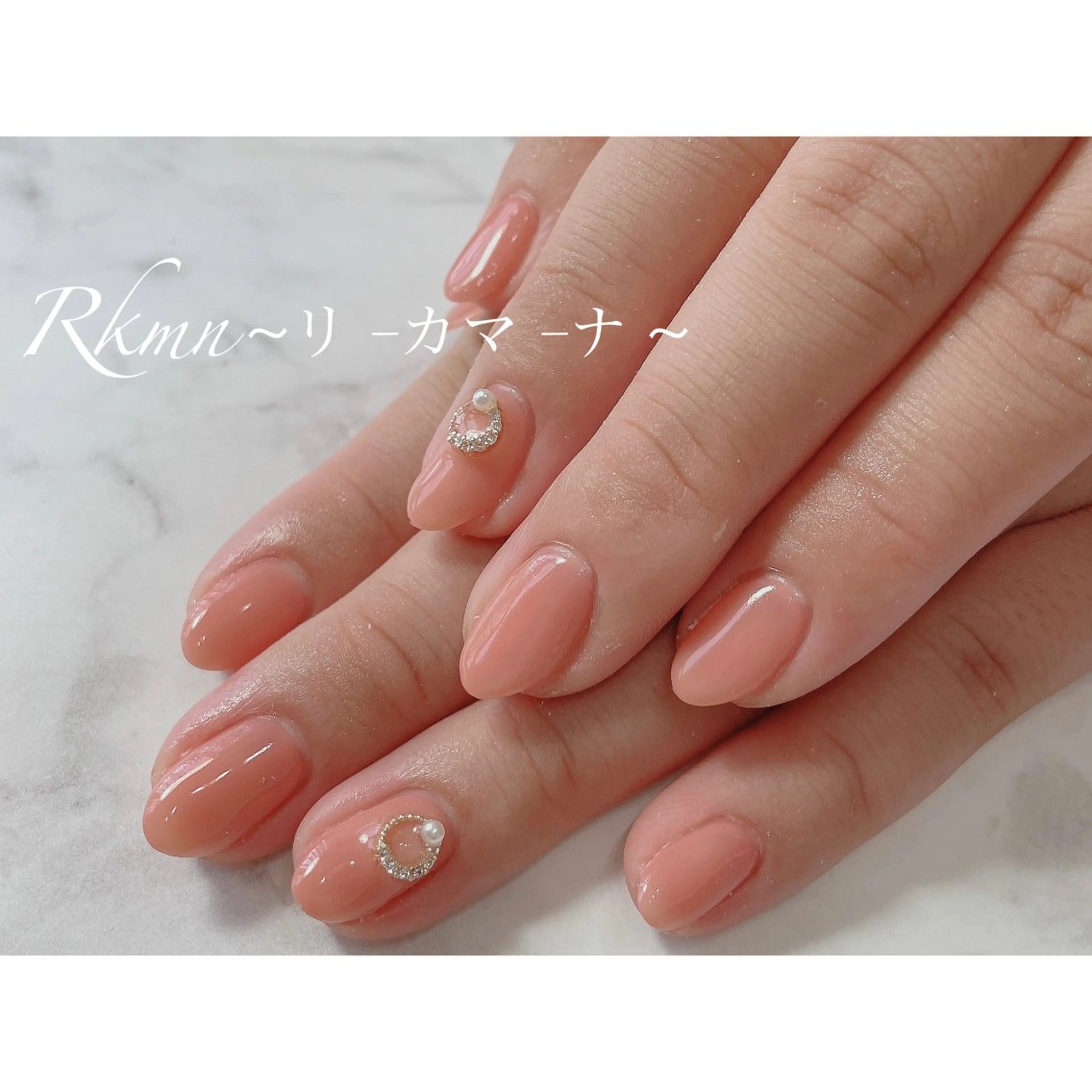 ネイル アートネイル ワンカラーネイル ピンク シンプルネイル 春ネイル ハンドネイル フットネイル ハンドケア Rkmn ~リ-カマ-ナ~のネイルデザイン