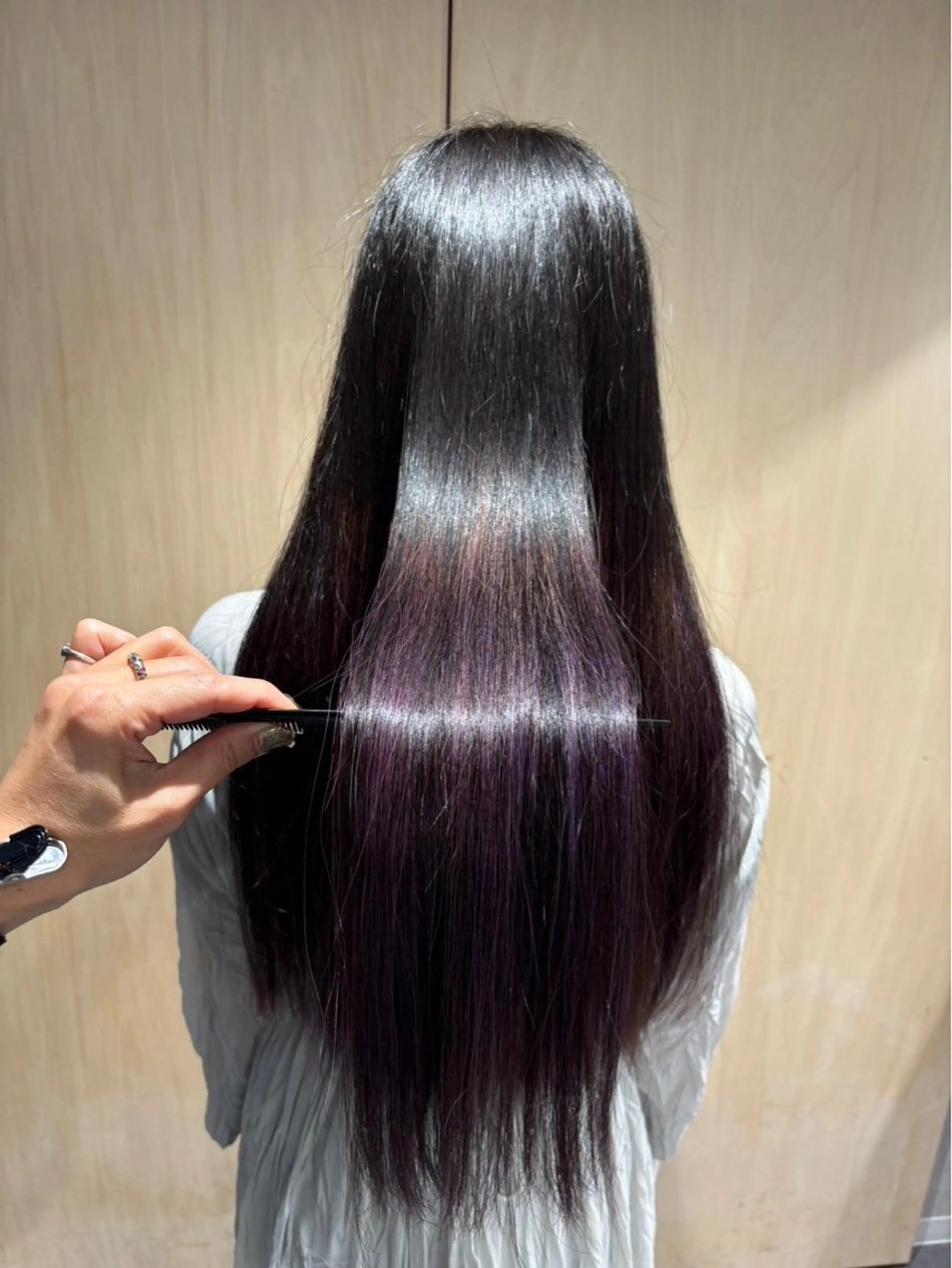 ロング かがみはやと 髪質改善/縮毛矯正のヘアスタイル