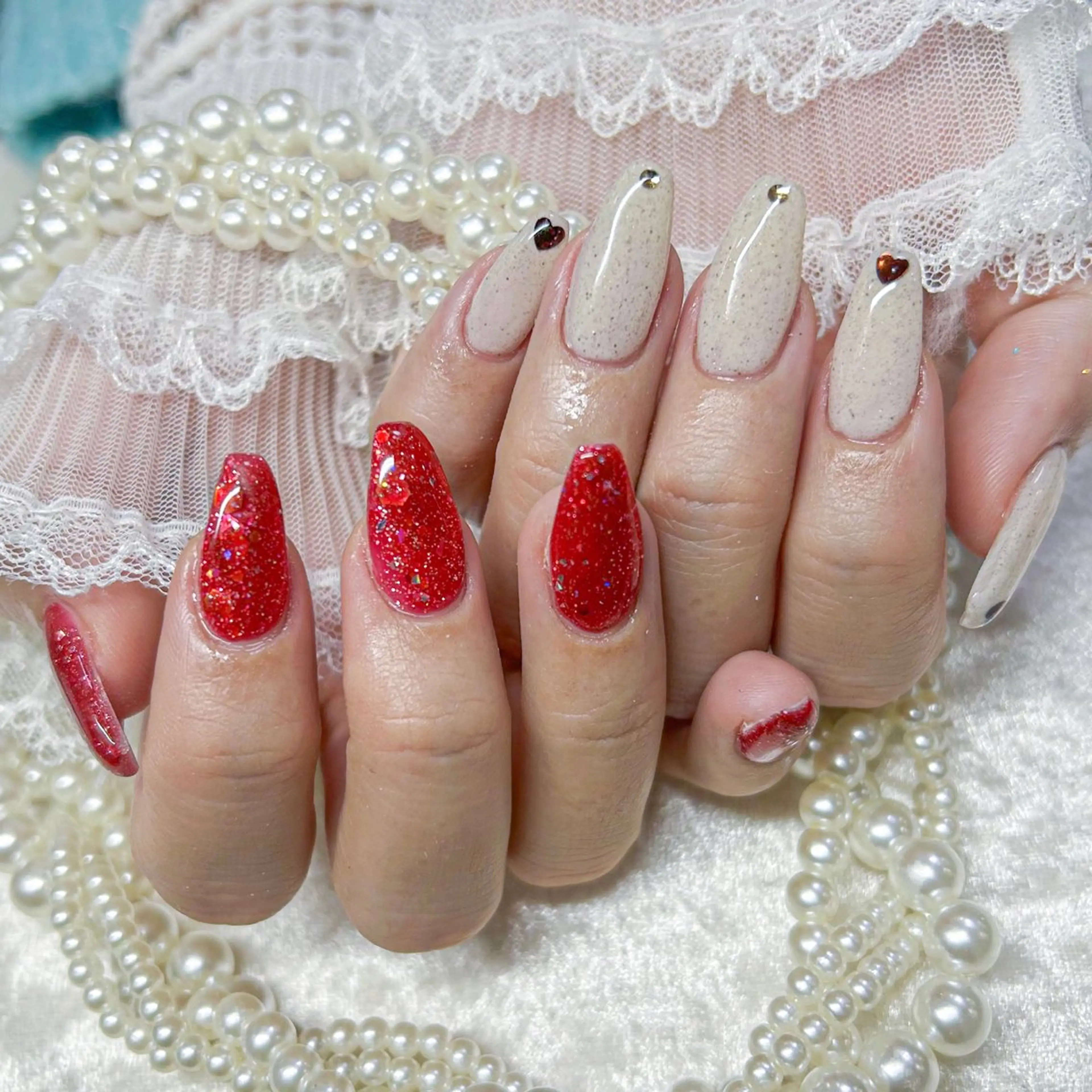 ネイル アートネイル 長さ出し フットネイル 韓国ネイル マグネットネイル ハンドネイル Minami 🍓のネイルデザイン