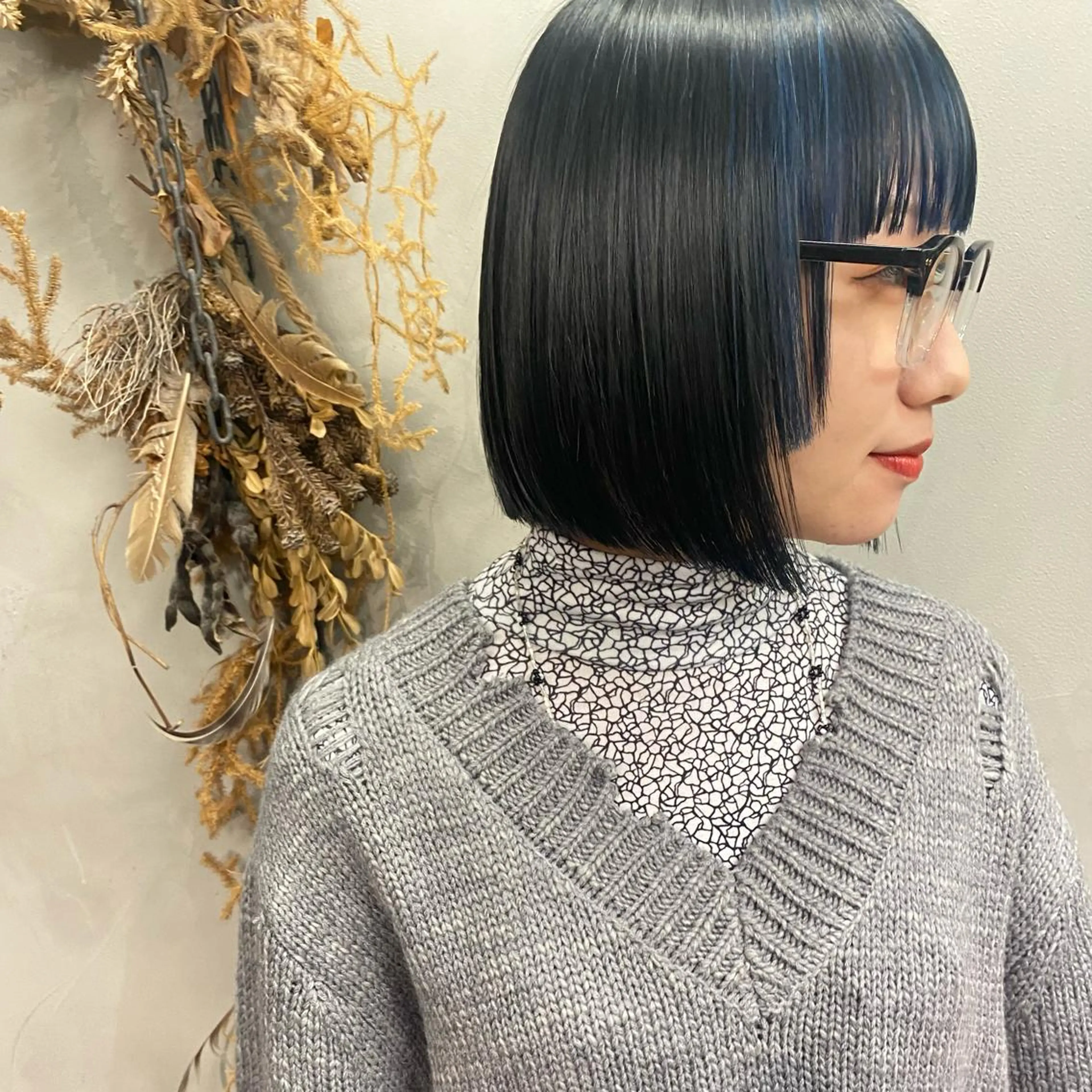 ショート カラー ボブ デザインカラー/パー マ🦖外岡咲希🦖のヘアスタイル