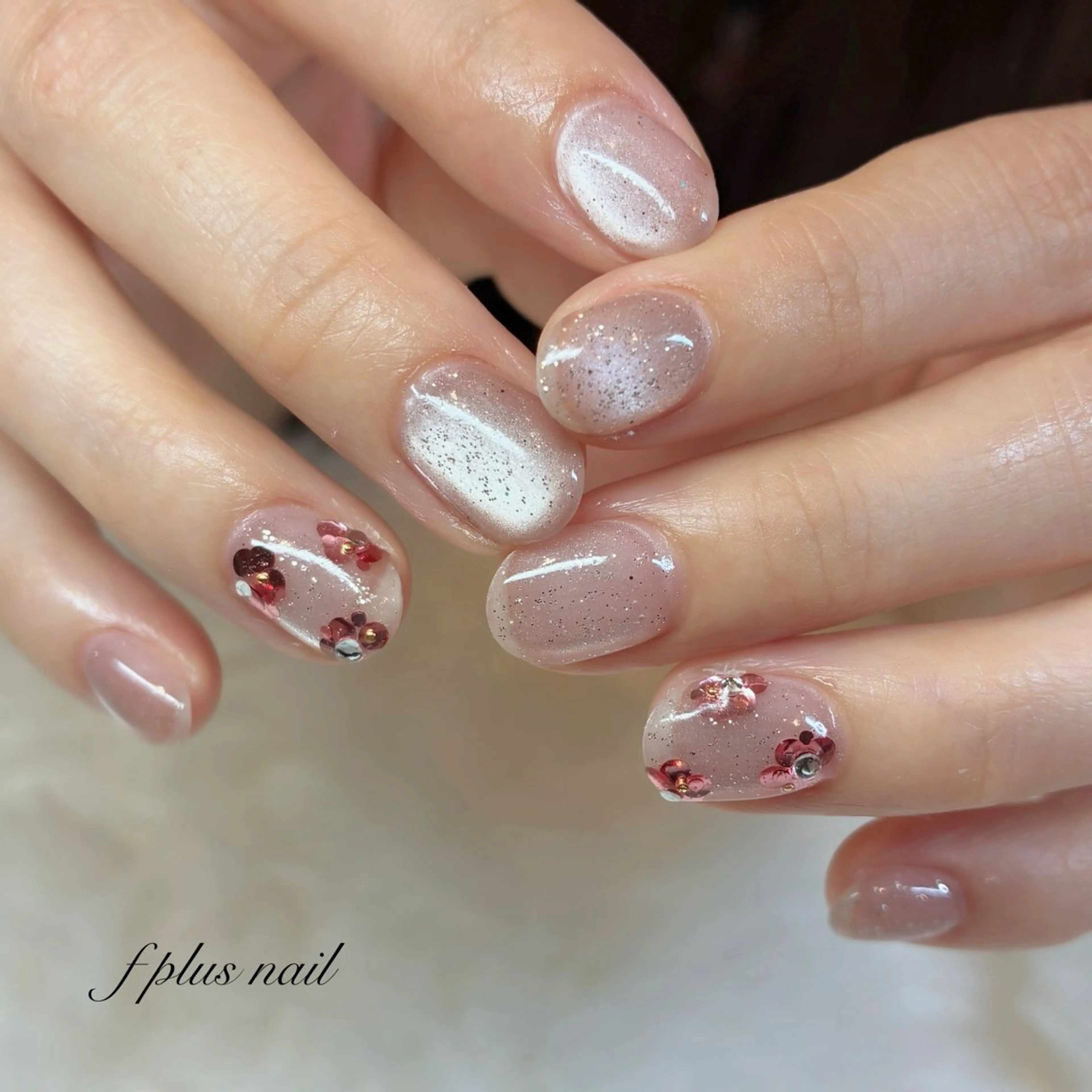 ネイル フラッシュネイル フラワーネイル ホログラムネイル マグネットネイル ハンドネイル kanako nail🌷のネイルデザイン