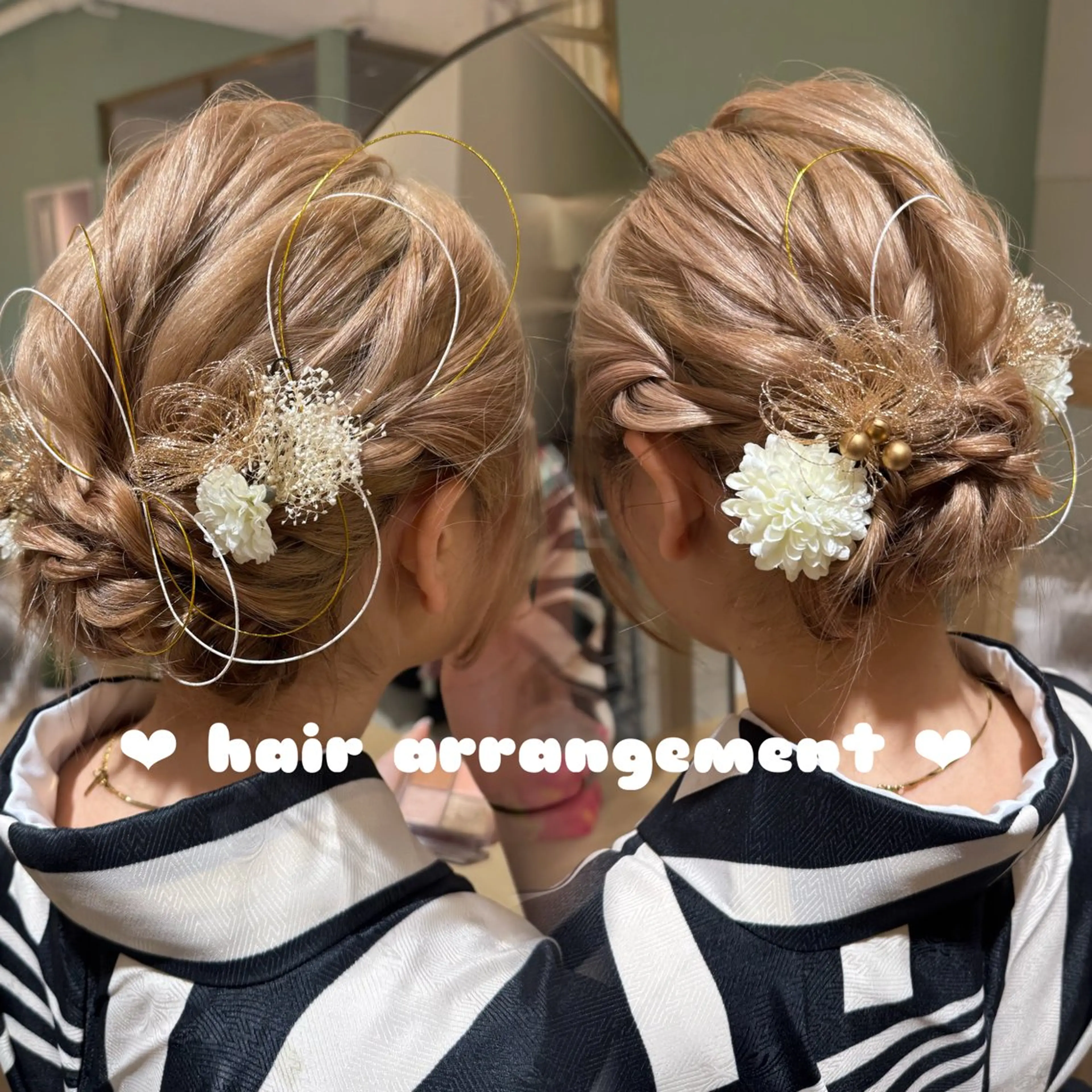 ミディアム ヘアアレンジ ボブ 卒業式のヘアスタイル ヘアセット 🫧🧸カラーヘアメ 🫧MIO🧸🫧のヘアスタイル