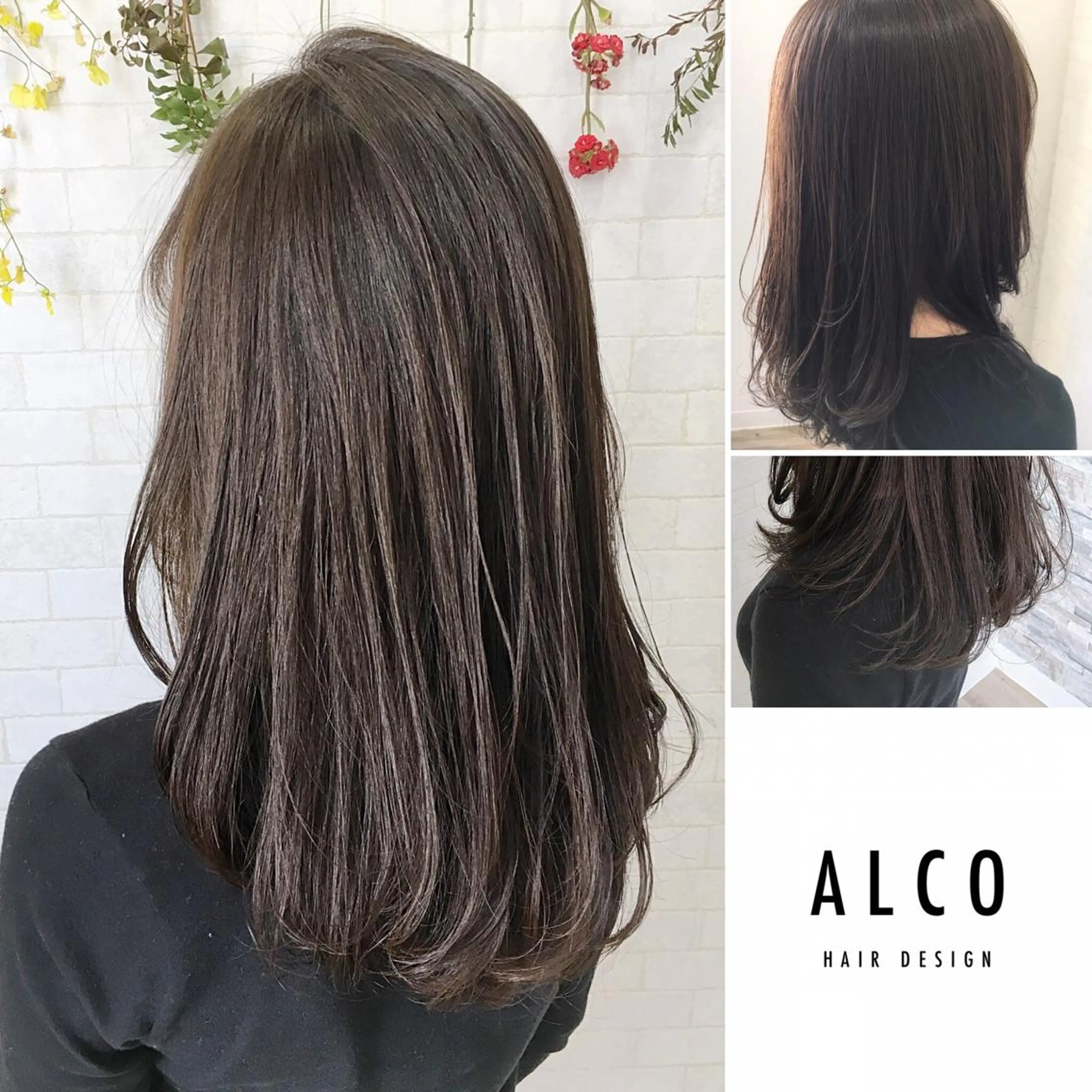 セミロング カラー ワタイショウタ 髪質改善✨眉毛サロンのヘアスタイル