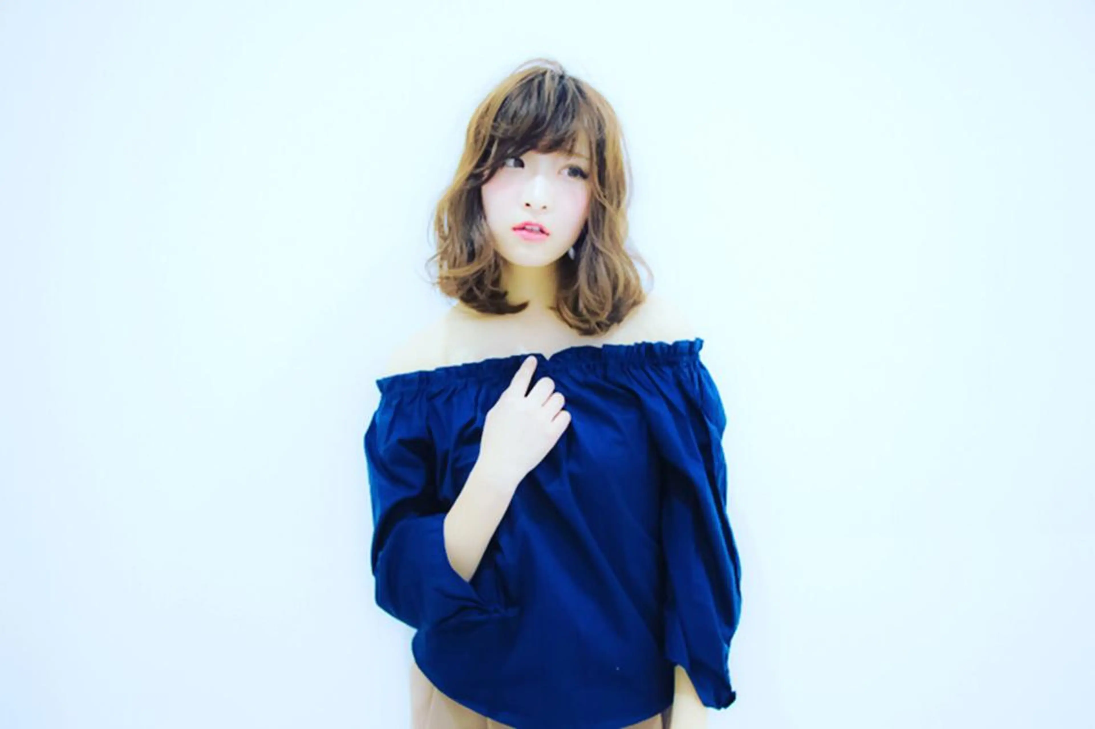 ミディアム 透明感カラー/ブリー チ✨駒場　笙のヘアスタイル