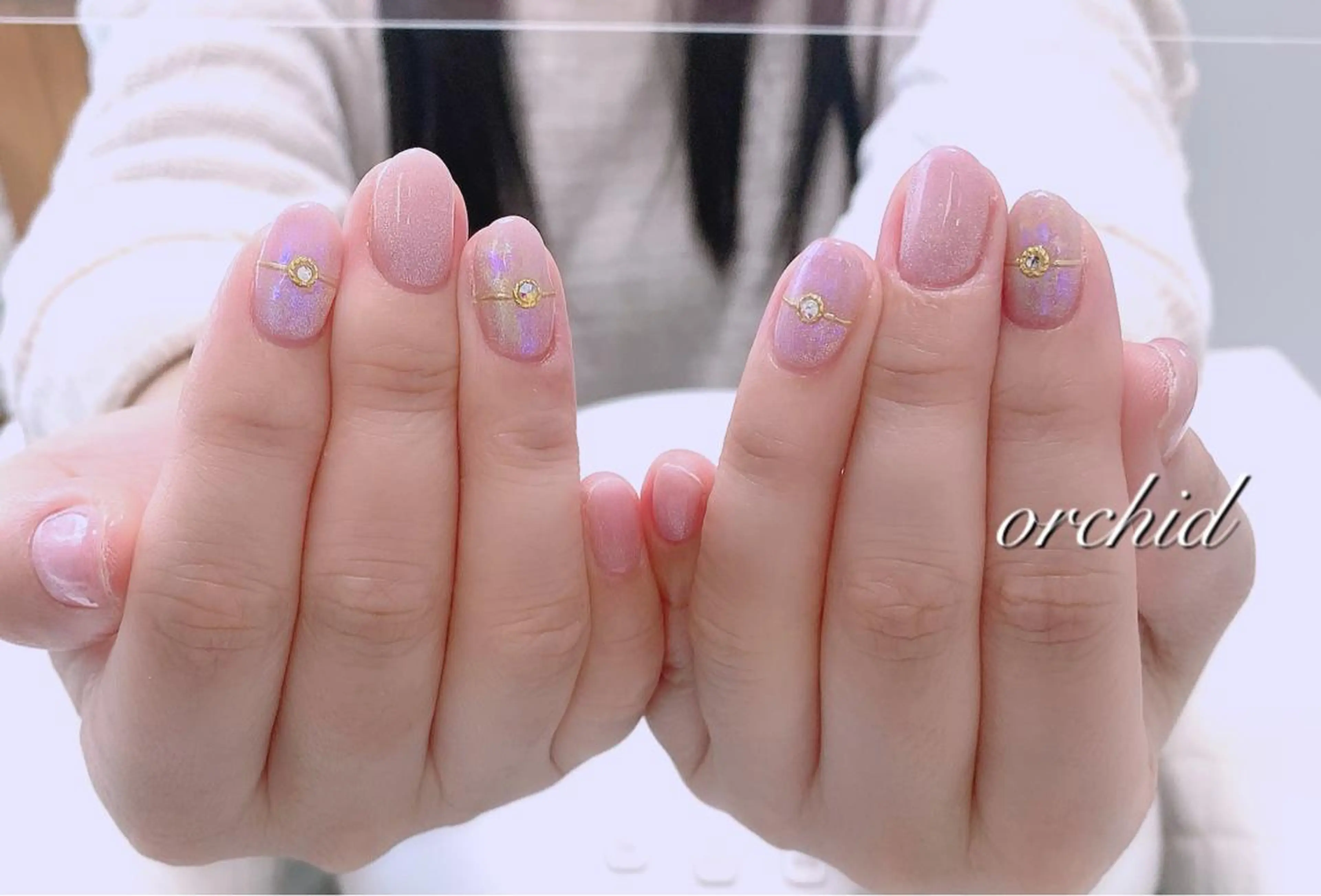 ネイル オーロラネイル マグネットネイル orchid ♡オーキッドのネイルデザイン